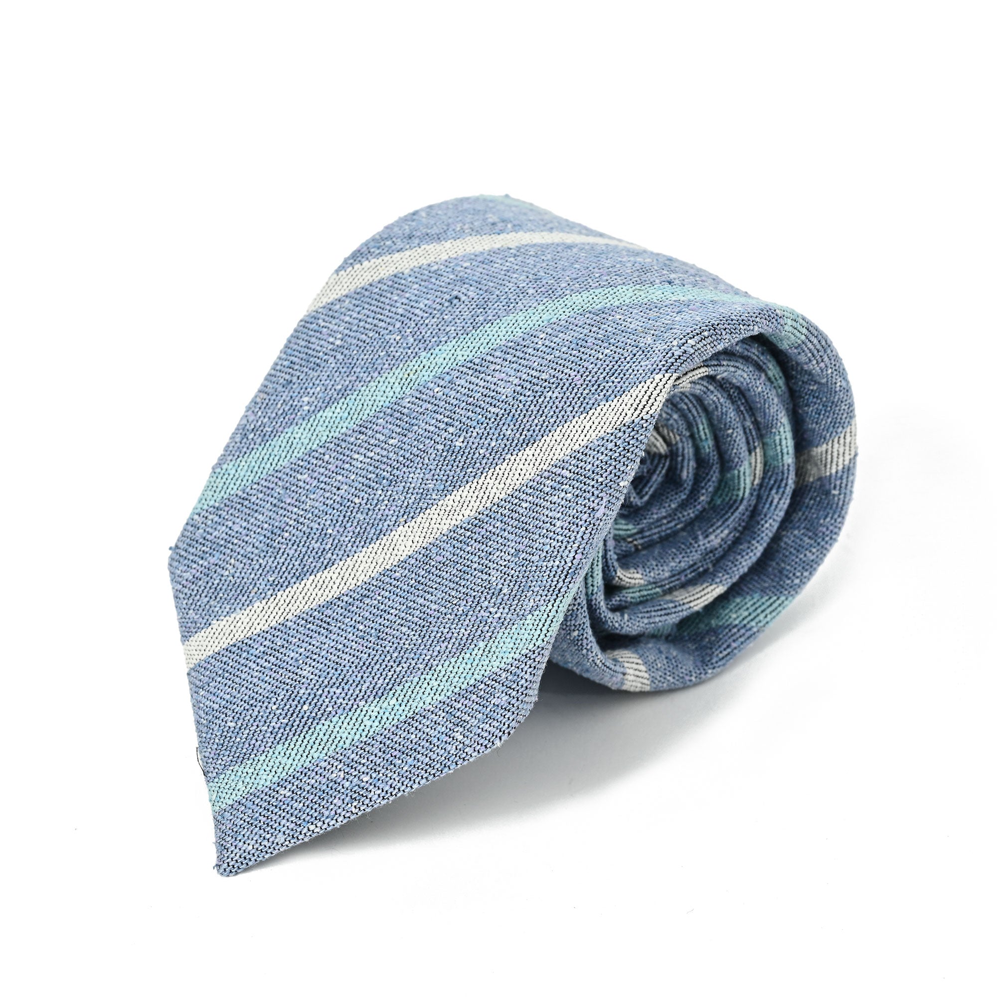 レジメンタル ストライプ シルク ネクタイ ブルー