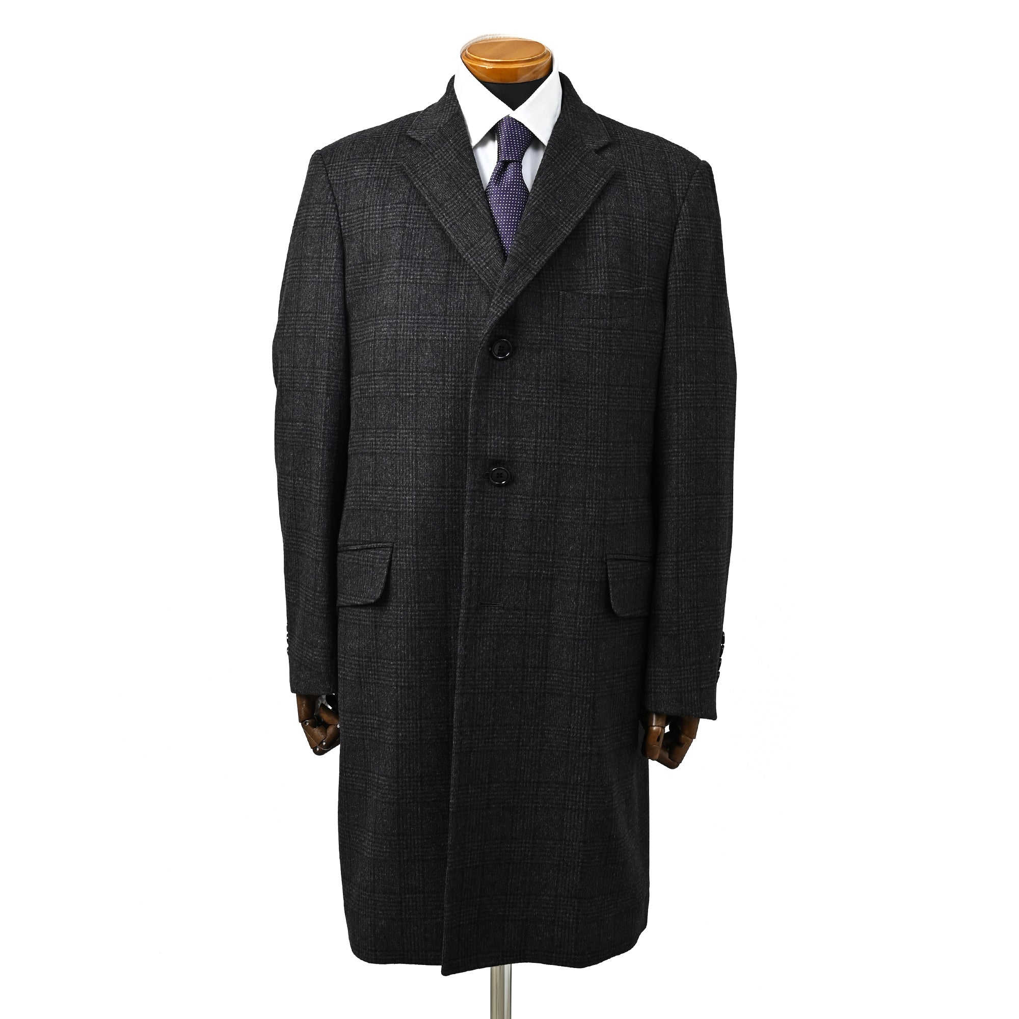 Super120'S チェスターコート チャコールグレー W-605-A | EDWARD'S