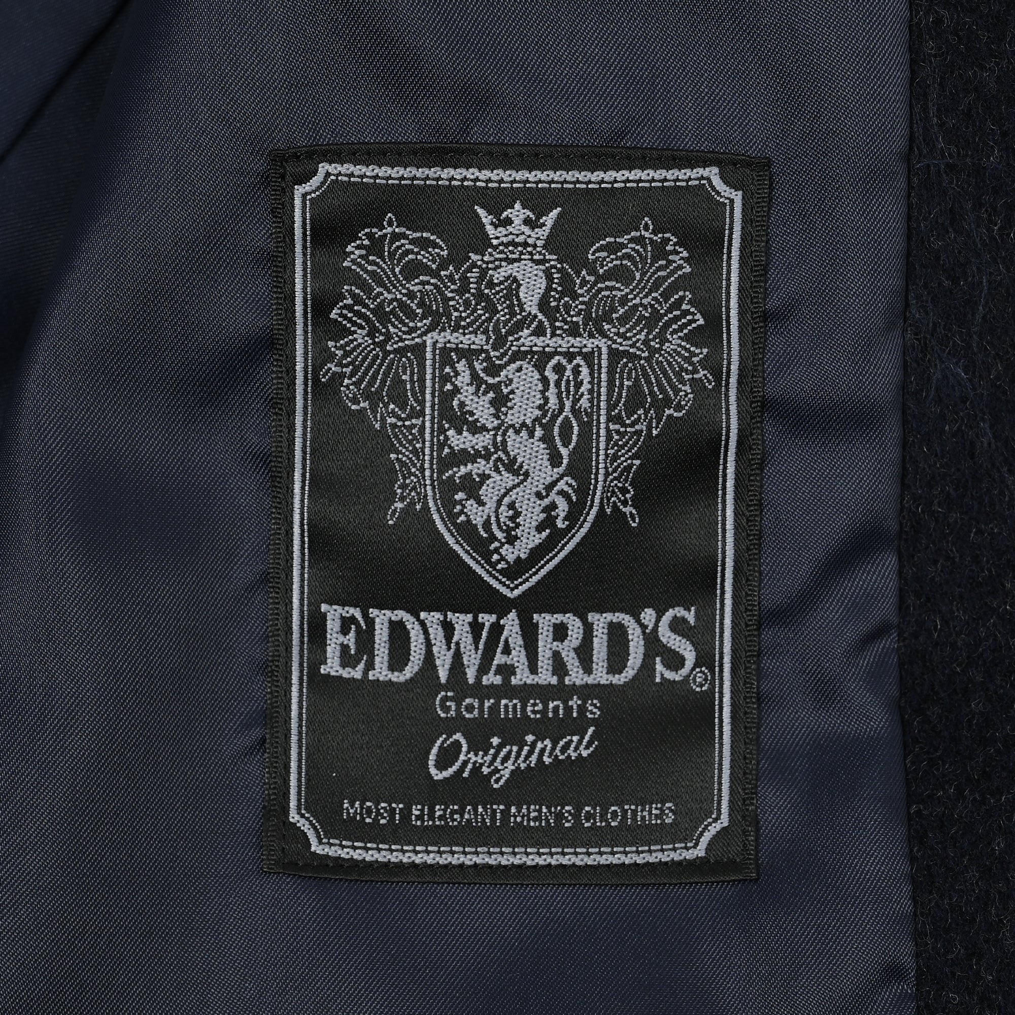 ウールカシミヤブレンド Super120'S スタンドカラーコート ダークネイビー W-602-D