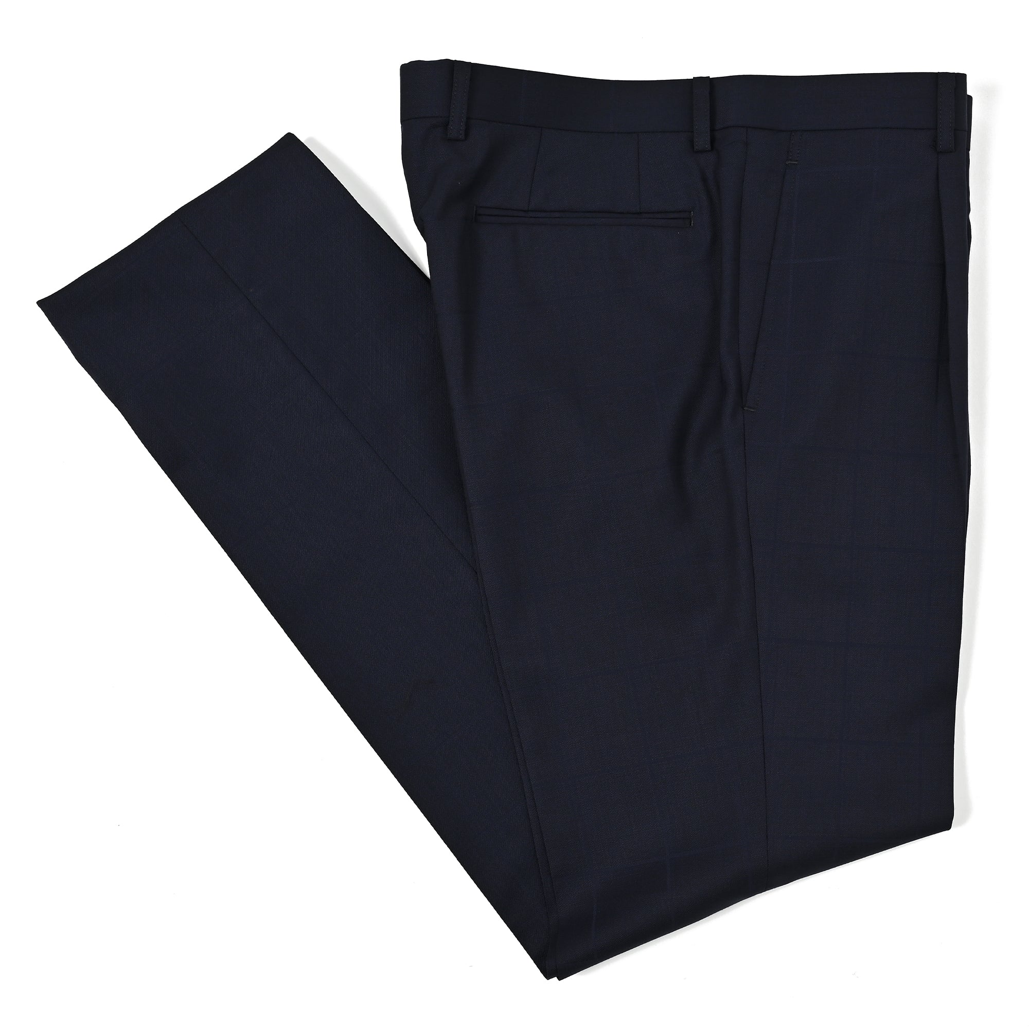 Lanificio T.G. di Fabio ウールスーツ 1タック シャドーウィンドペン ダークネイビー GS-604-D