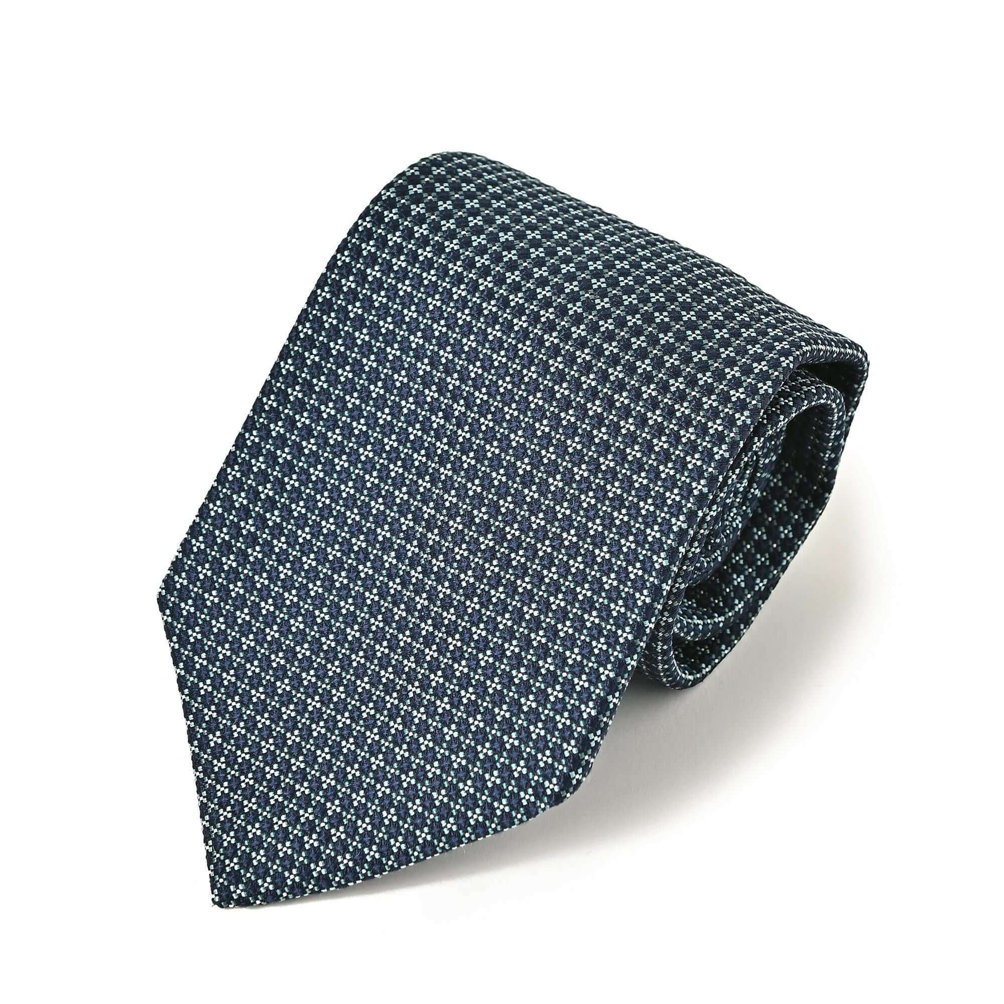 ジャカード シルク ネクタイネイビー