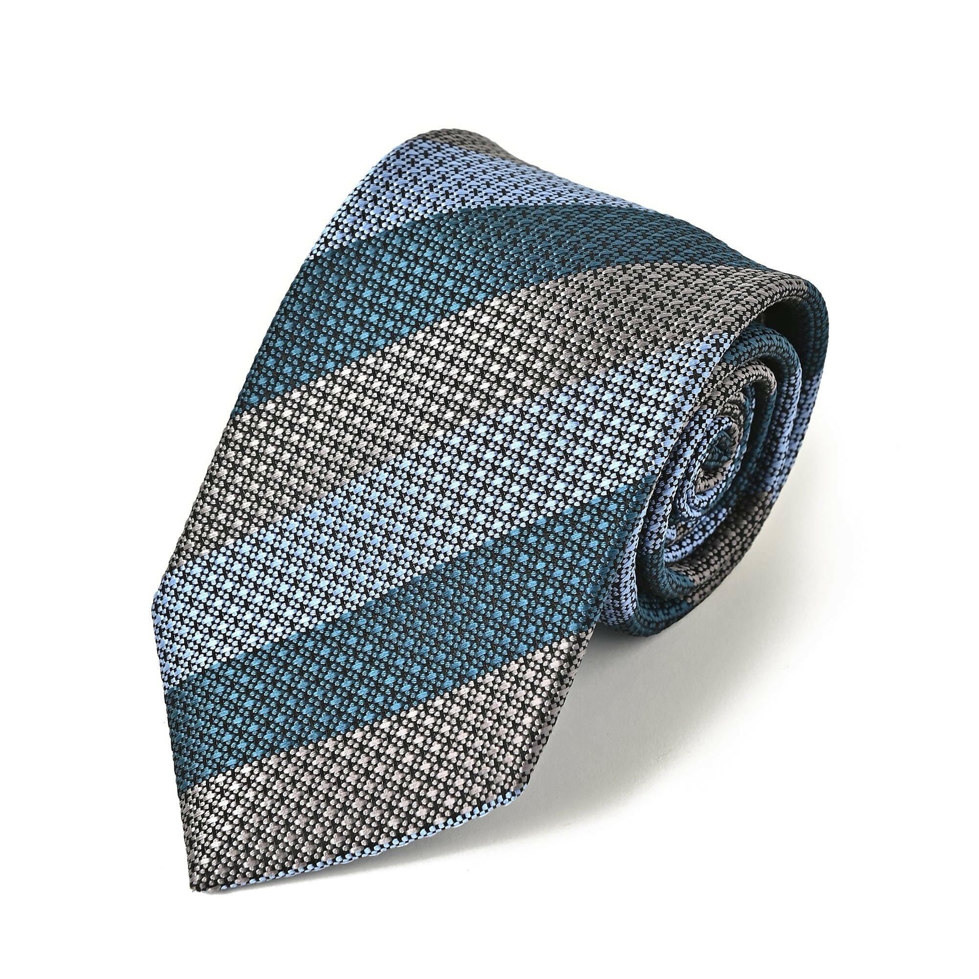 レジメンタル ストライプ シルク ネクタイ / ブルー.