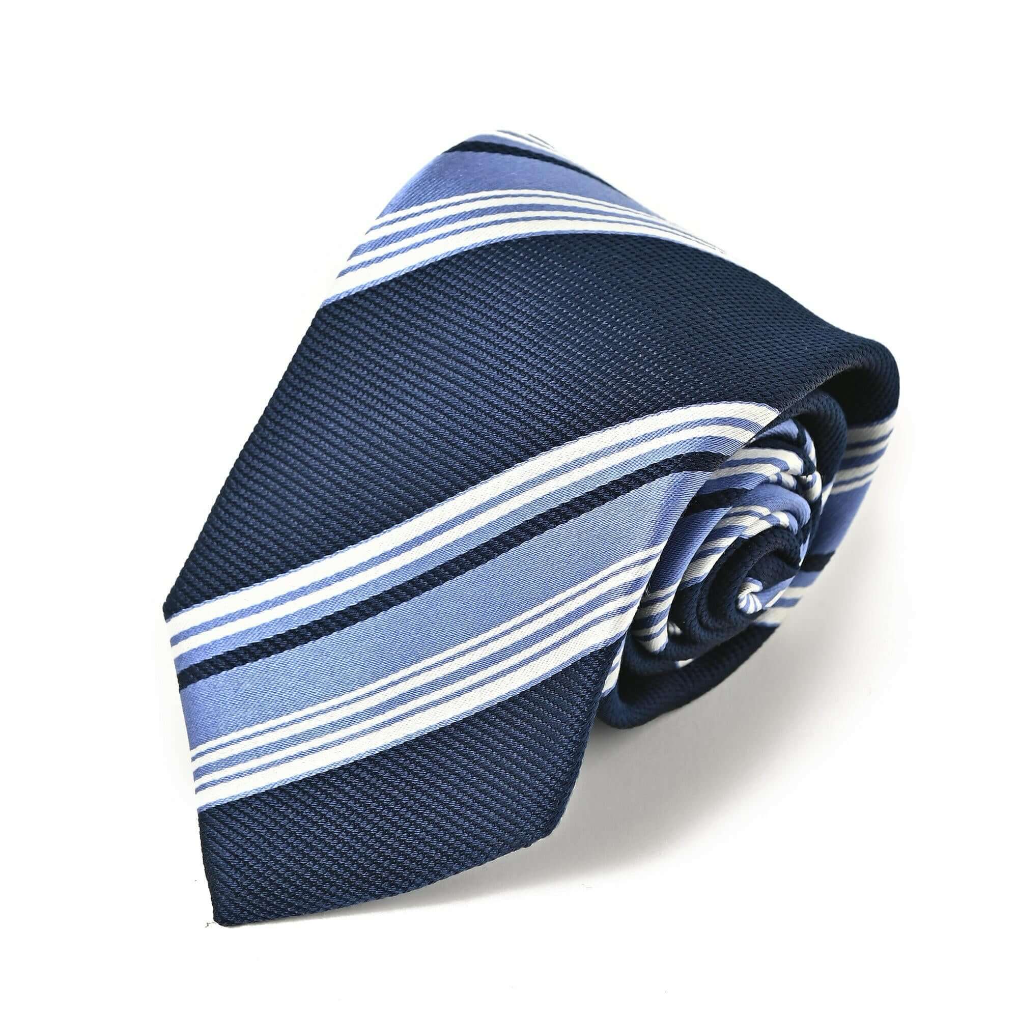 レジメンタル ストライプ シルク ネクタイネイビー