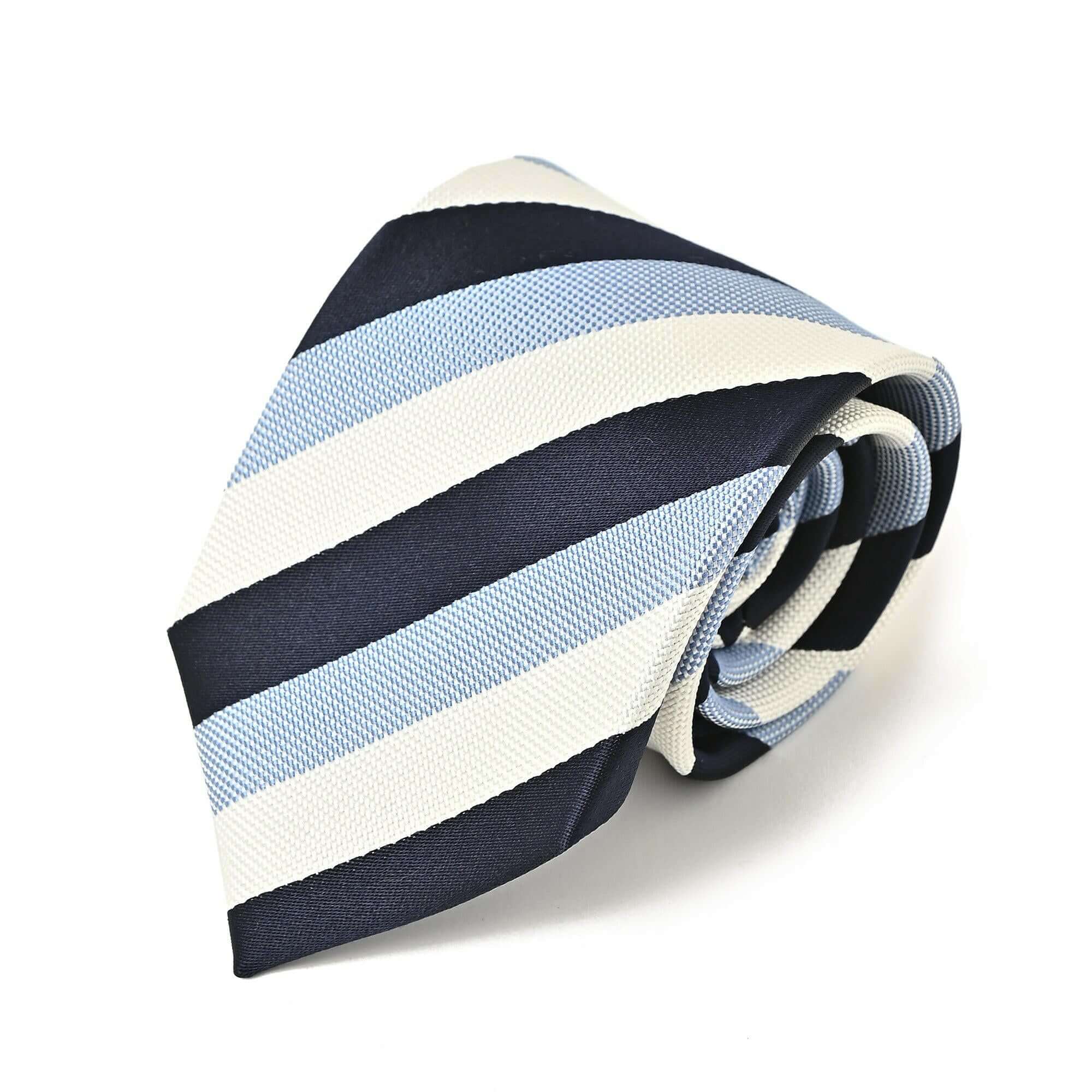 レジメンタル ストライプ シルク ネクタイネイビー