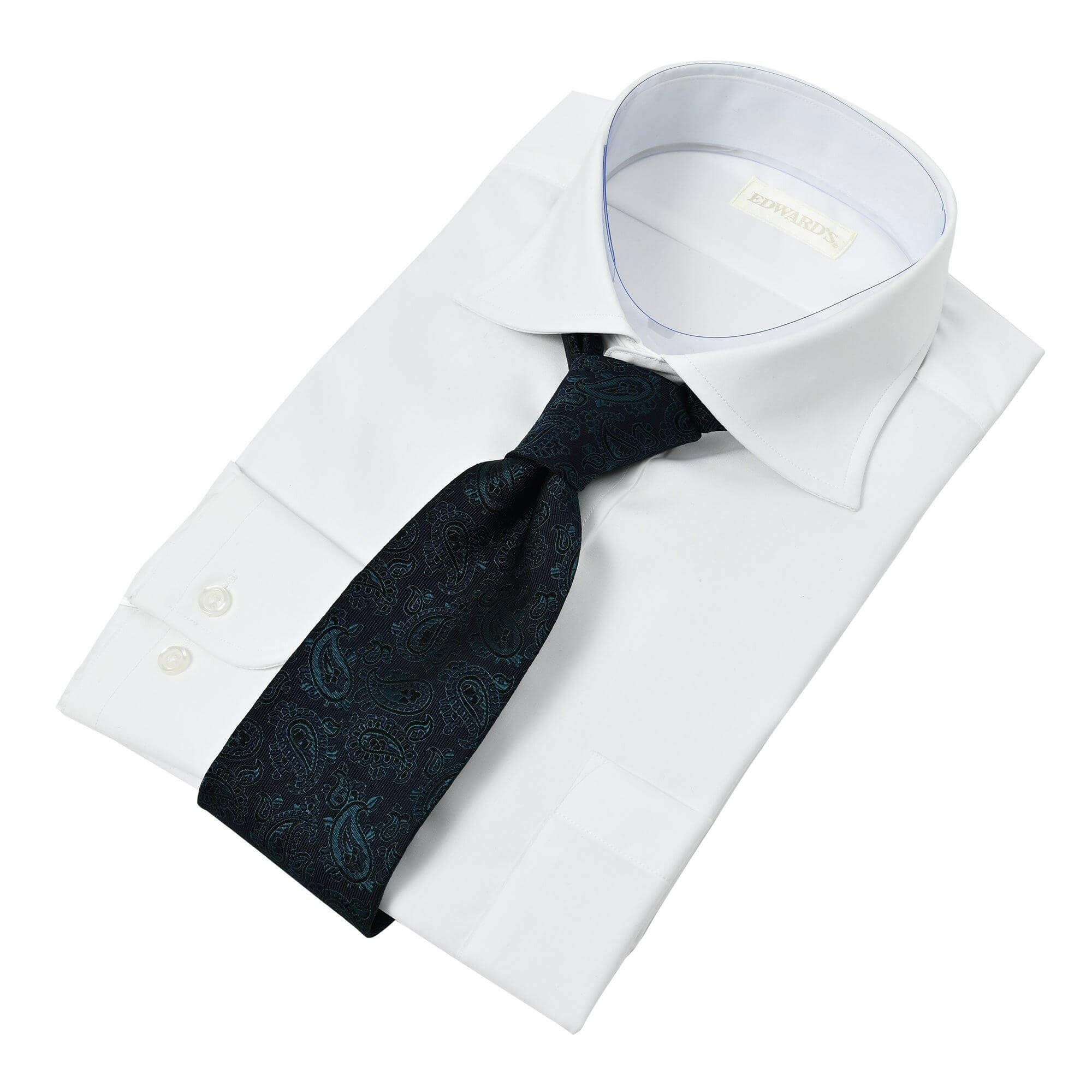 イージーケア(形態安定加工)WRINKLE FREE セミワイドカラードレス シャツホワイト DS-100-Y