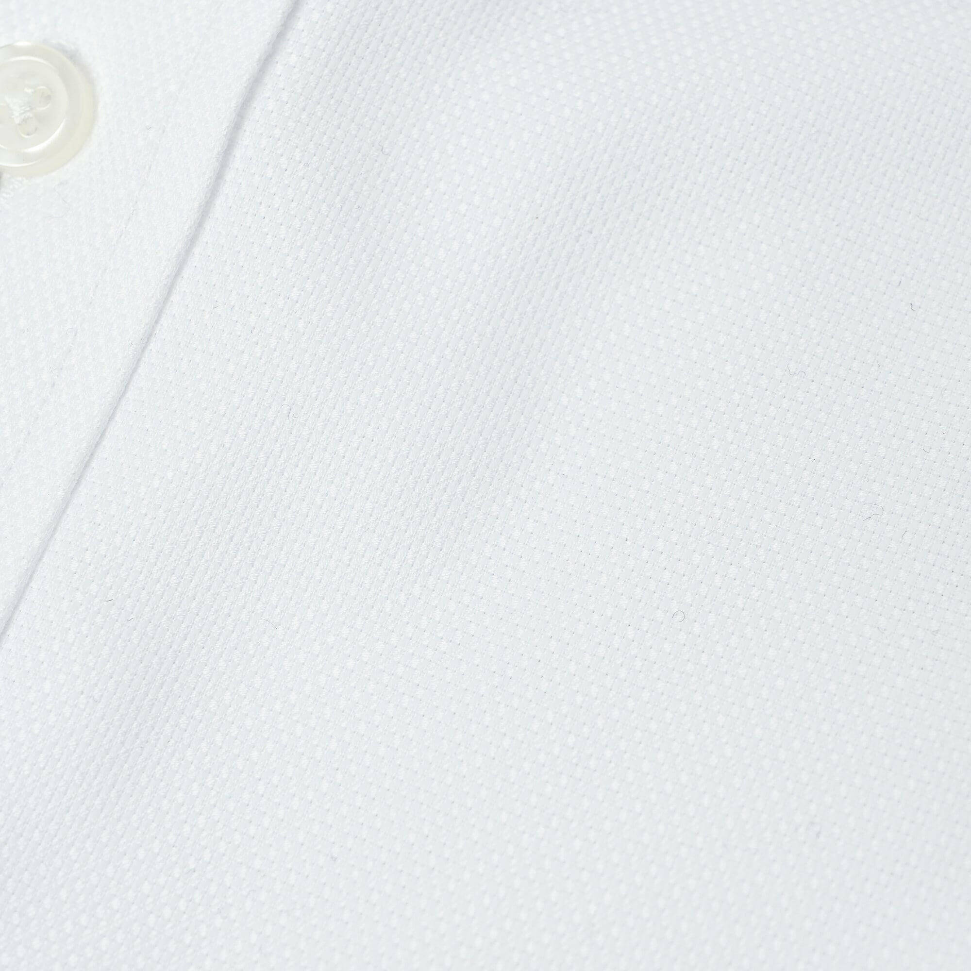 イージーケア(形態安定加工)WRINKLE FREE セミワイドカラー メッシュドビー ドレス シャツ ホワイト DS-101-Y