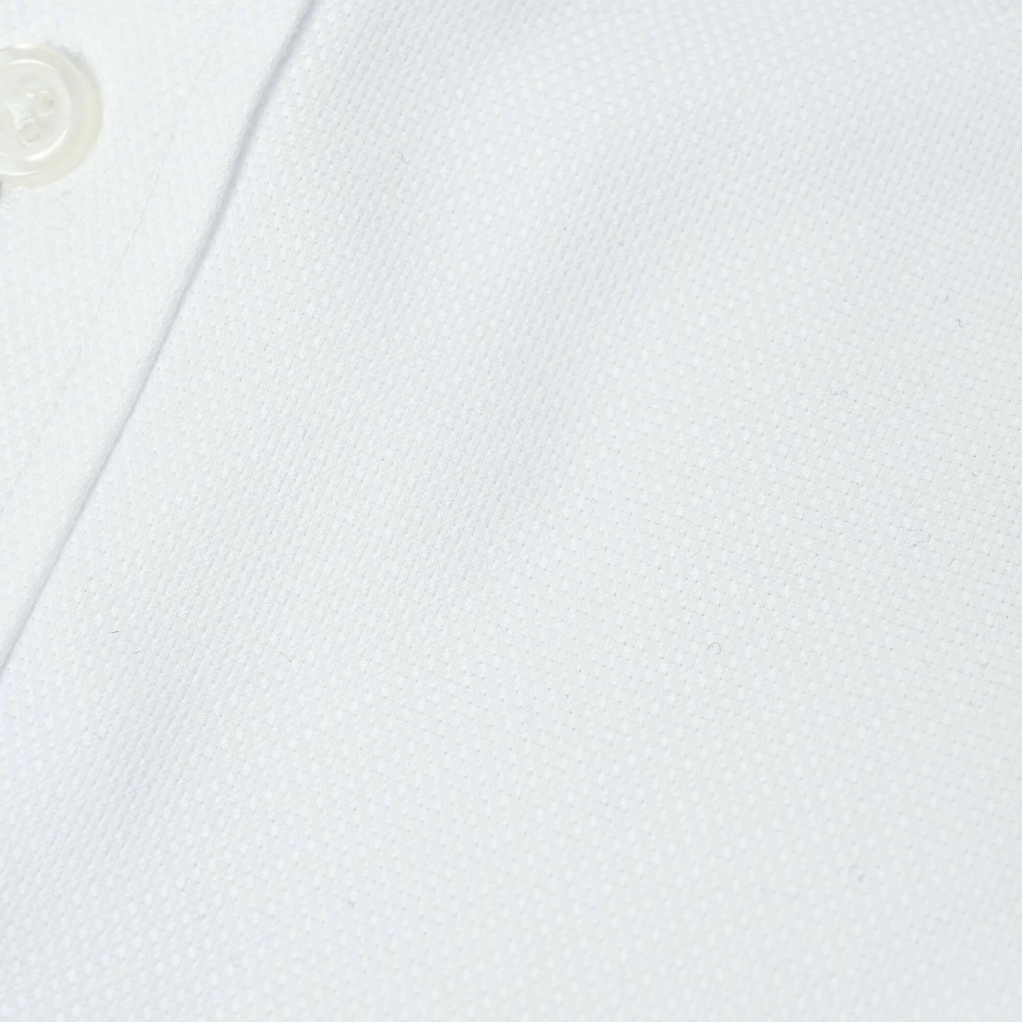 イージーケア(形態安定加工)WRINKLE FREE セミワイドカラー メッシュドビー ドレス シャツ ホワイト DS-101-Y