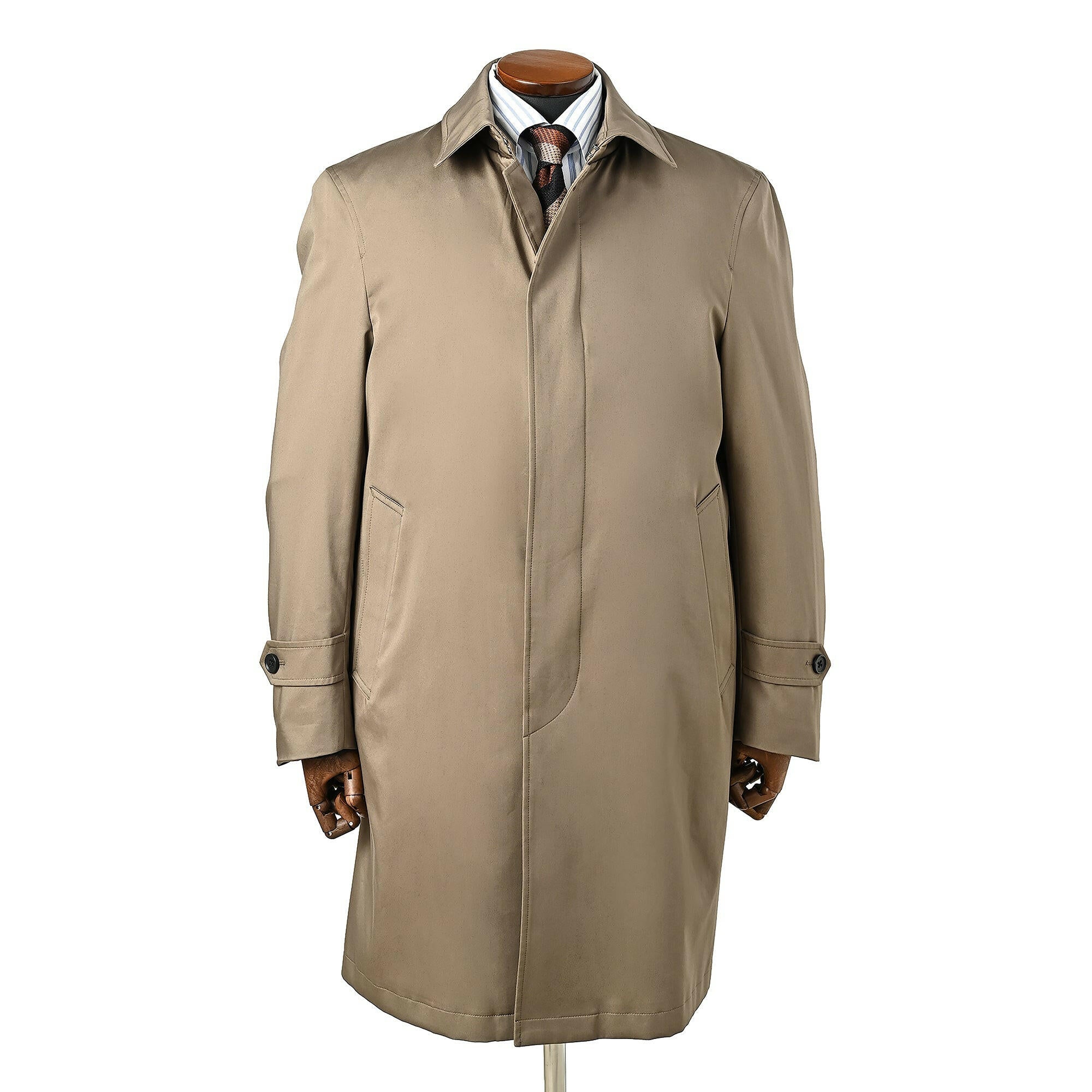 ステンカラー ダウンライナーコート / カーキベージュ / S,M,L,LL,XL.