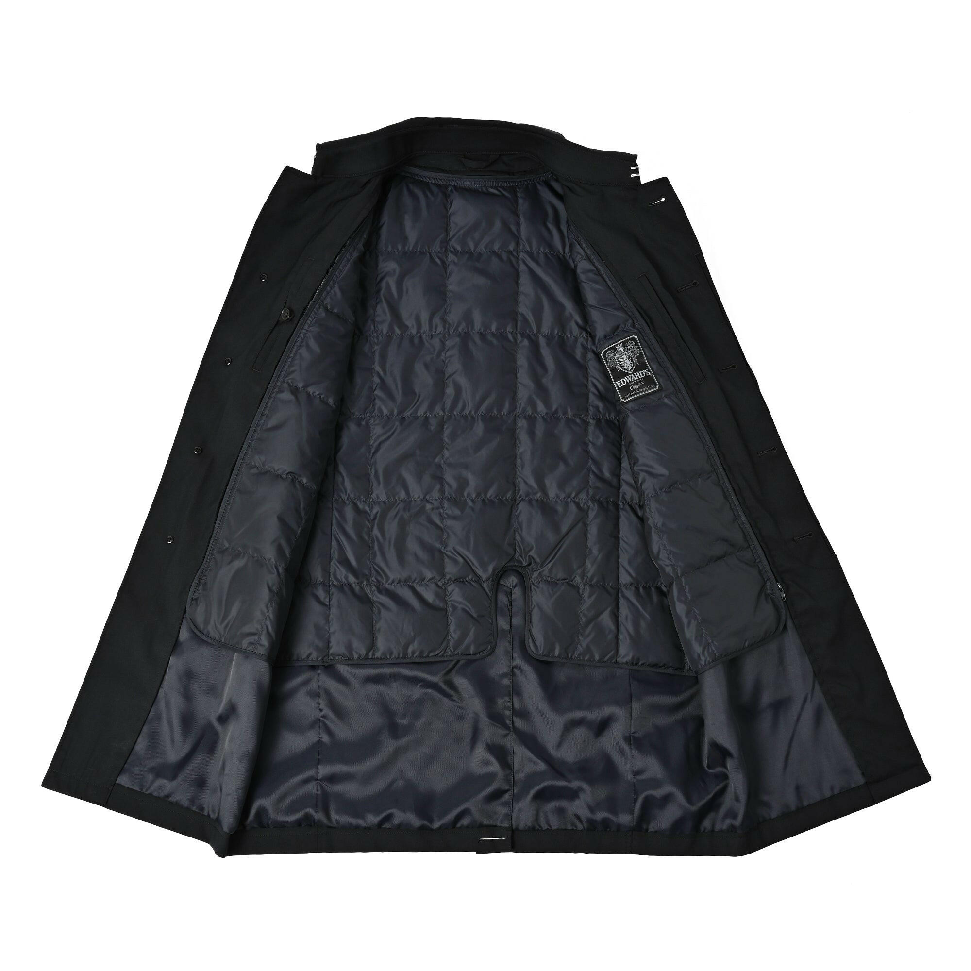 SUPER100'S ステンカラー ダウンライナーコート / ネイビー / S,M,L,LL,XL.