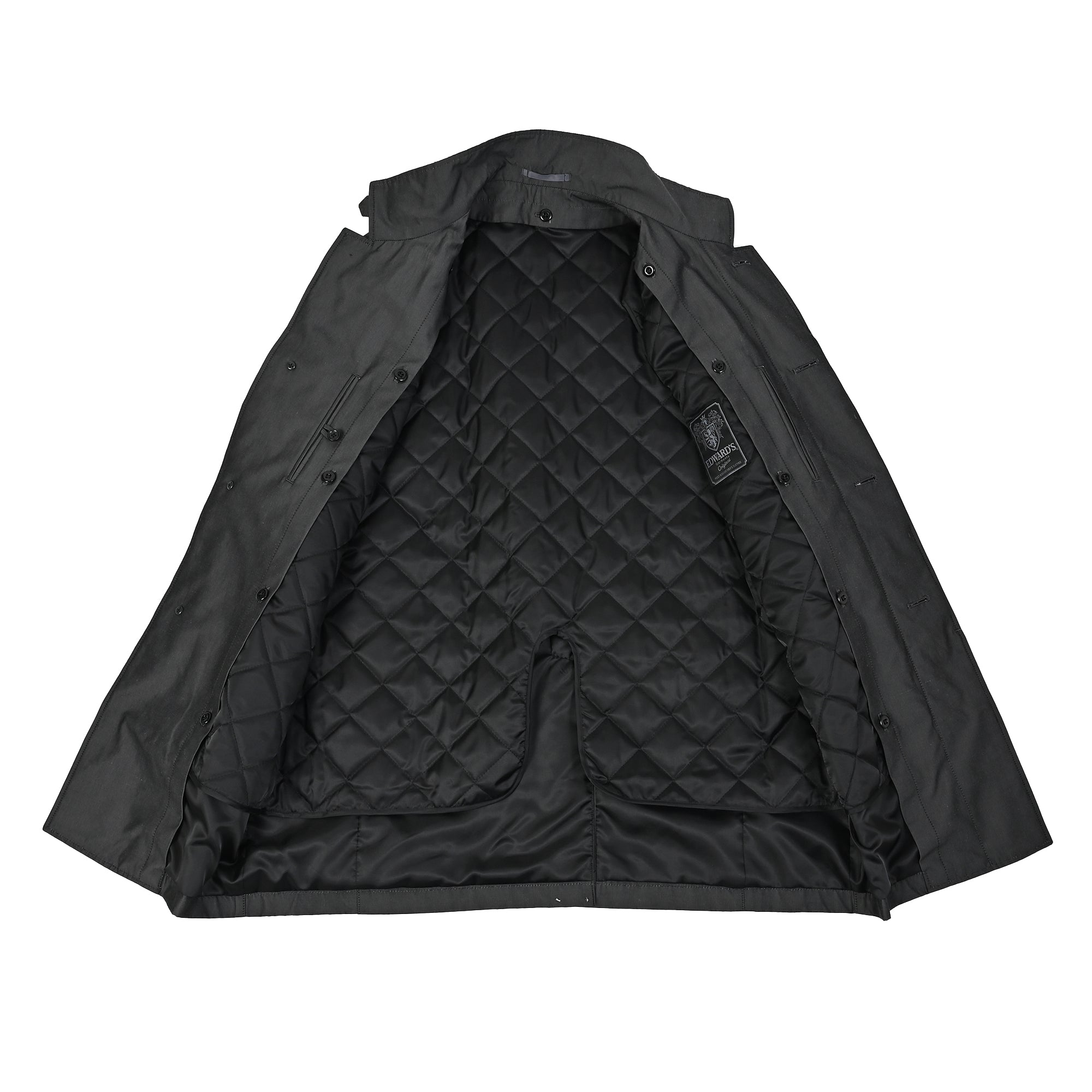 QUOISM HEAT ライナー スタンドカラー コート / チャコールグレー / M~3L寸 / C-600-A