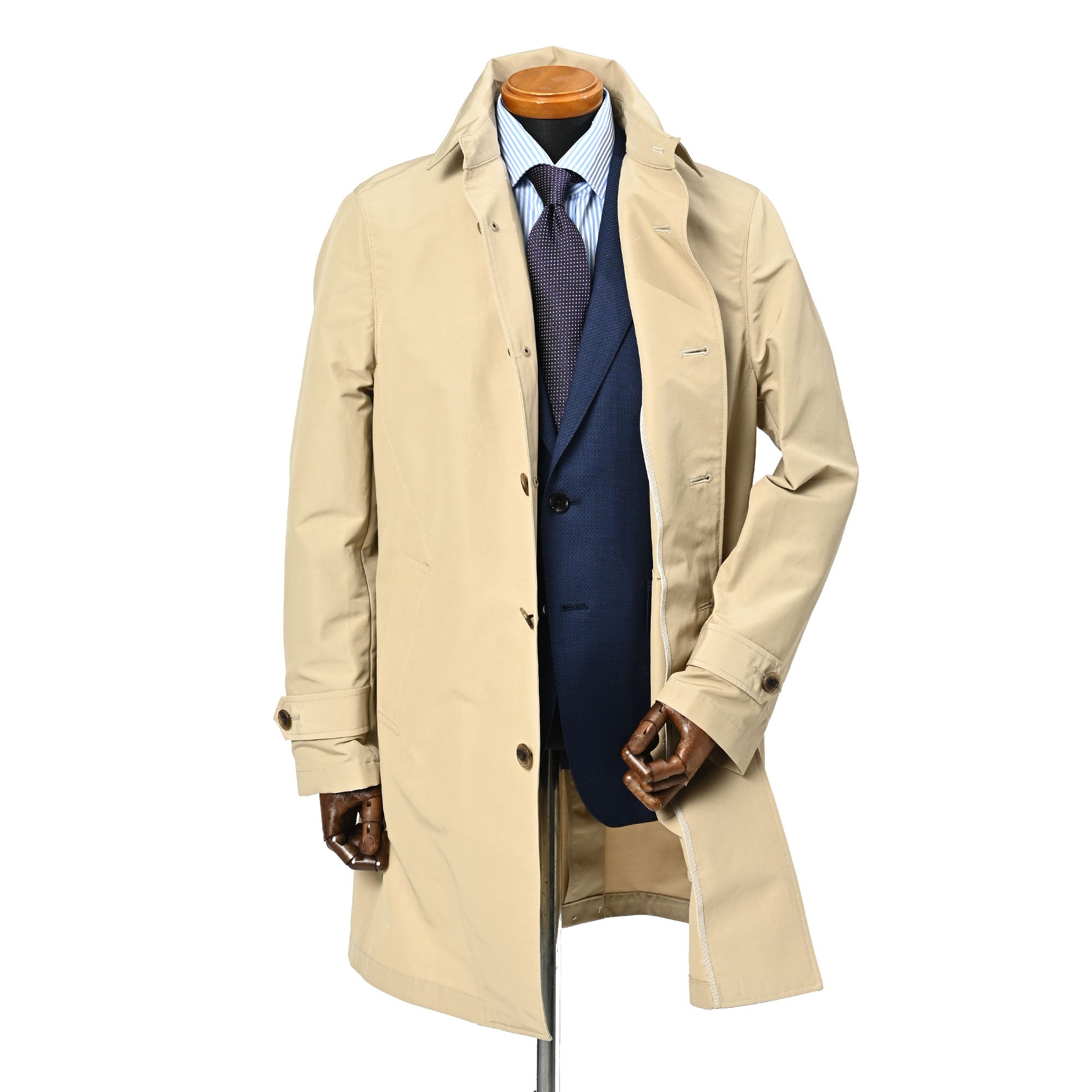 ステンカラー 撥水 スプリングコート サンドベージュ C-700-I