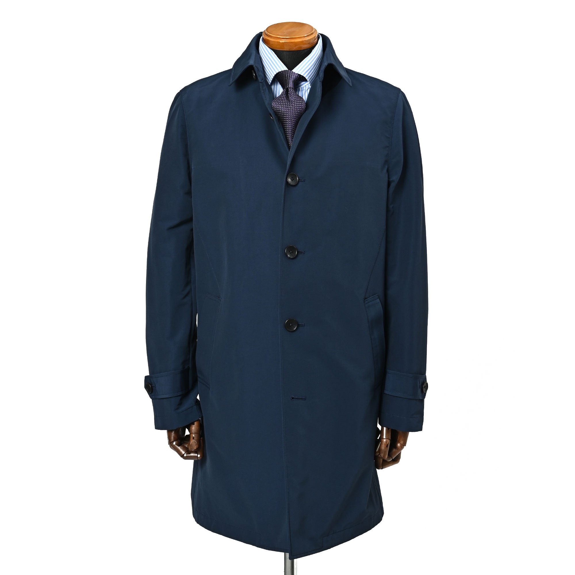 ステンカラー 撥水 スプリングコート ダークネイビー C-700-D