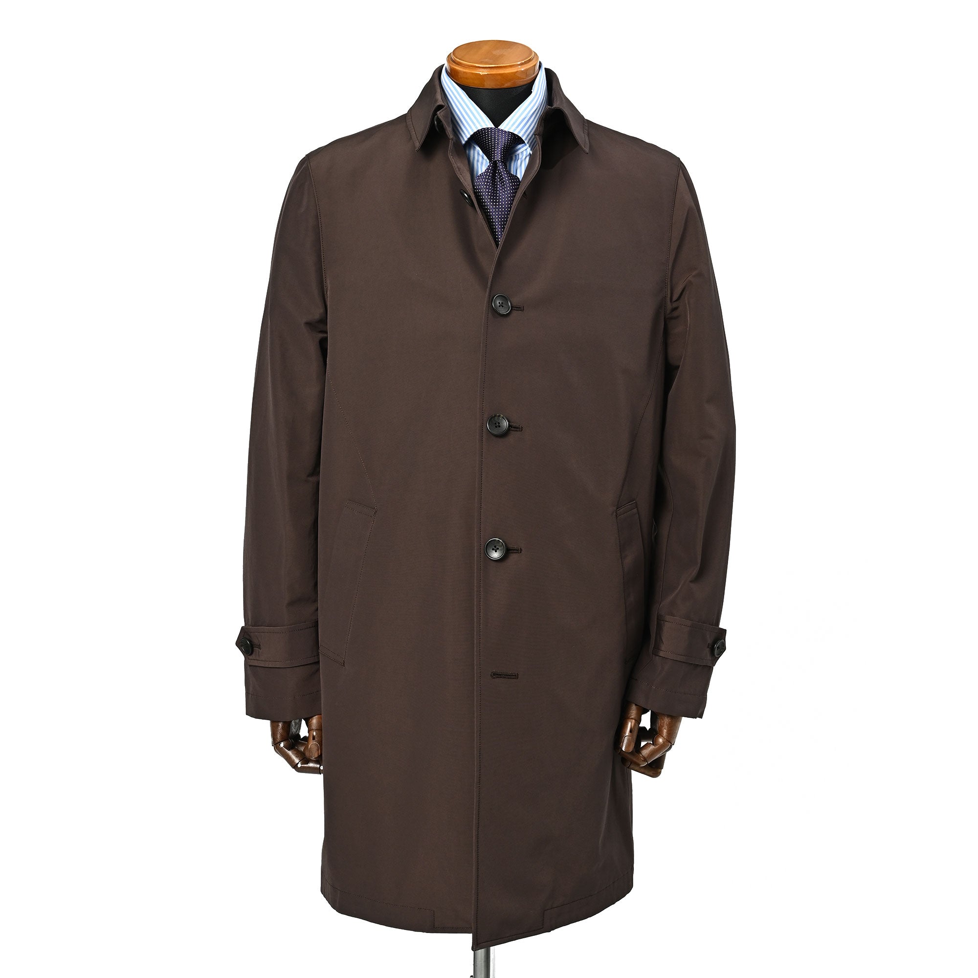 ステンカラー 撥水 スプリングコート ダークブラウン C-700-G