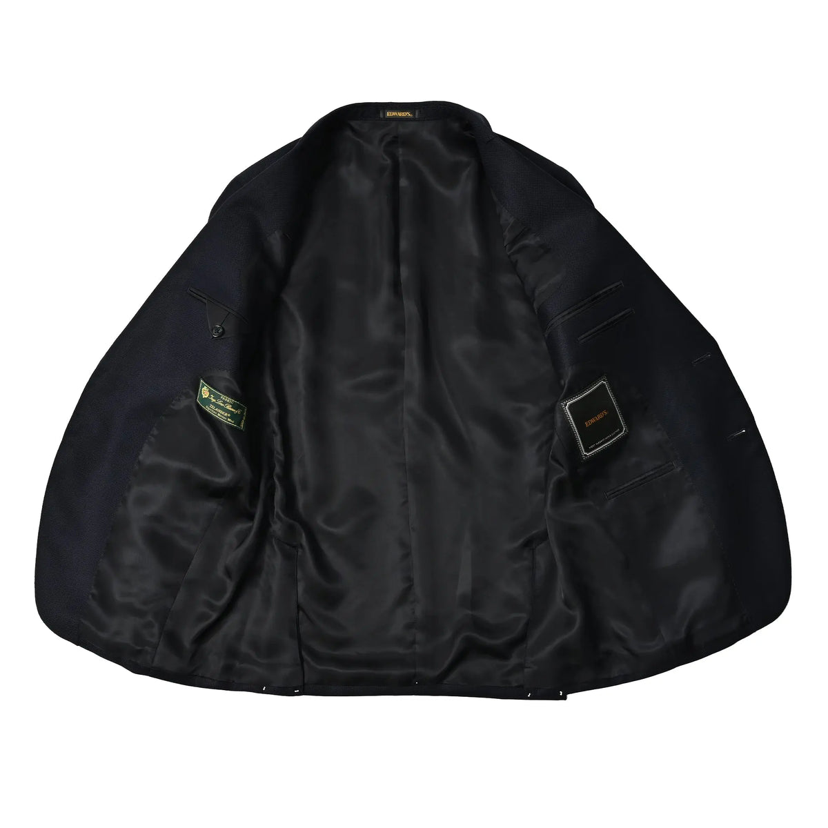 Loro Piana Zelander ウール HOPSACK ブレザー ジャケット ダークネイビー GJ-600-D:前を開いた内側と裏地