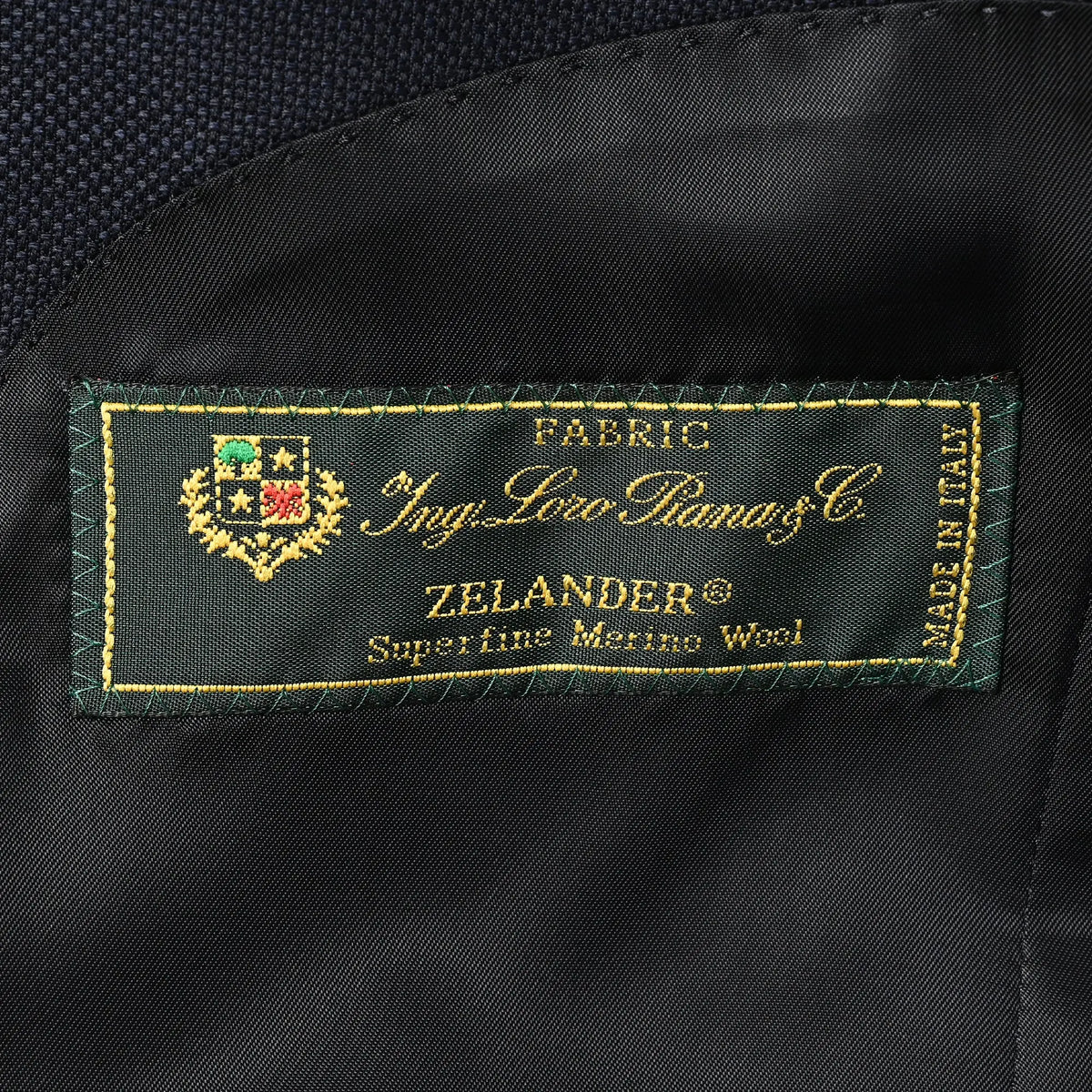 Loro Piana Zelander ウール HOPSACK ブレザー ジャケット ダークネイビー GJ-600-D:生地ブランドのラベル