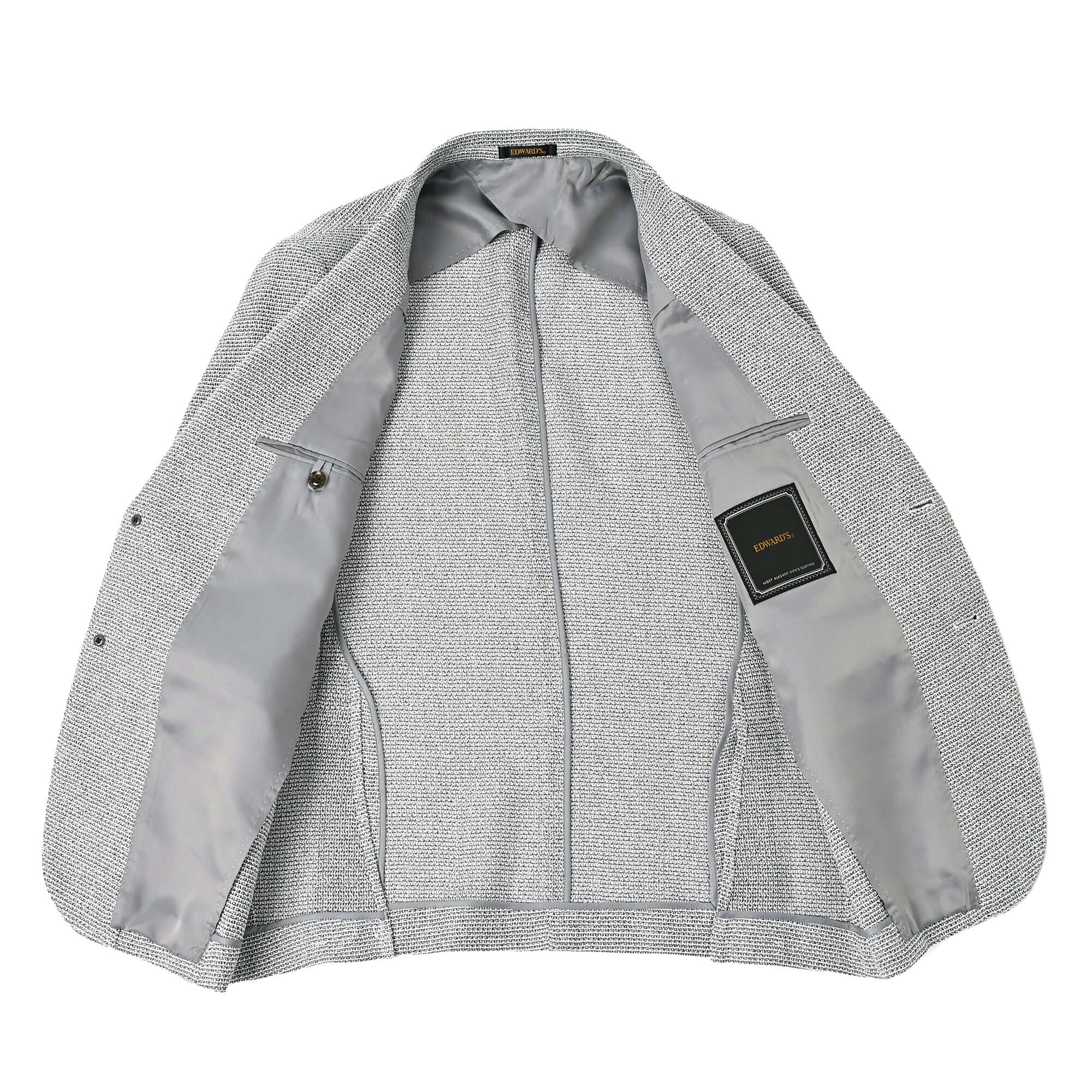 尾州ウール リネン シルク混 カラミ織 ジャケット ライトグレー GJ-702-C