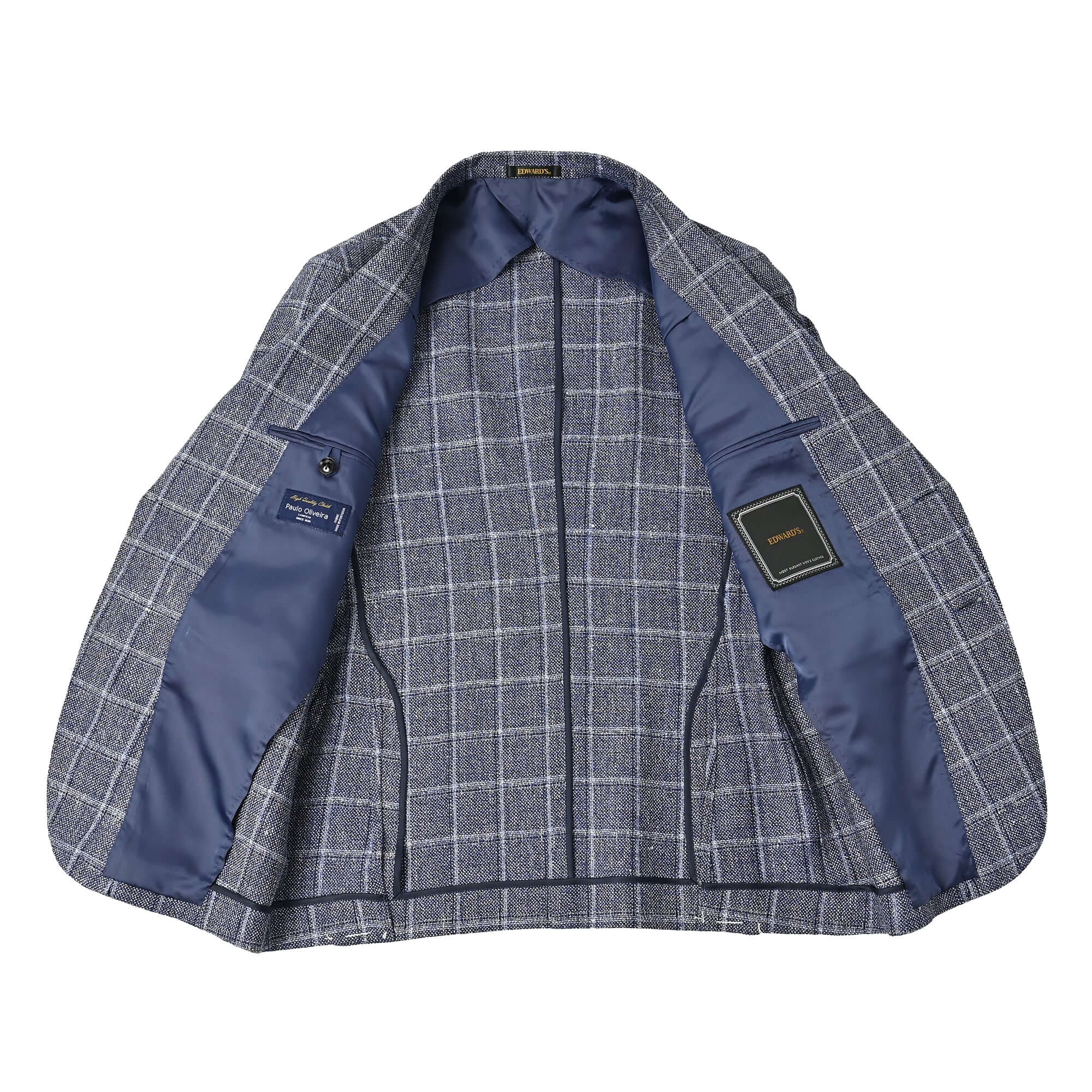 Paulo de Oliveira ウールリネン ジャケット ブルー GJ-703-E