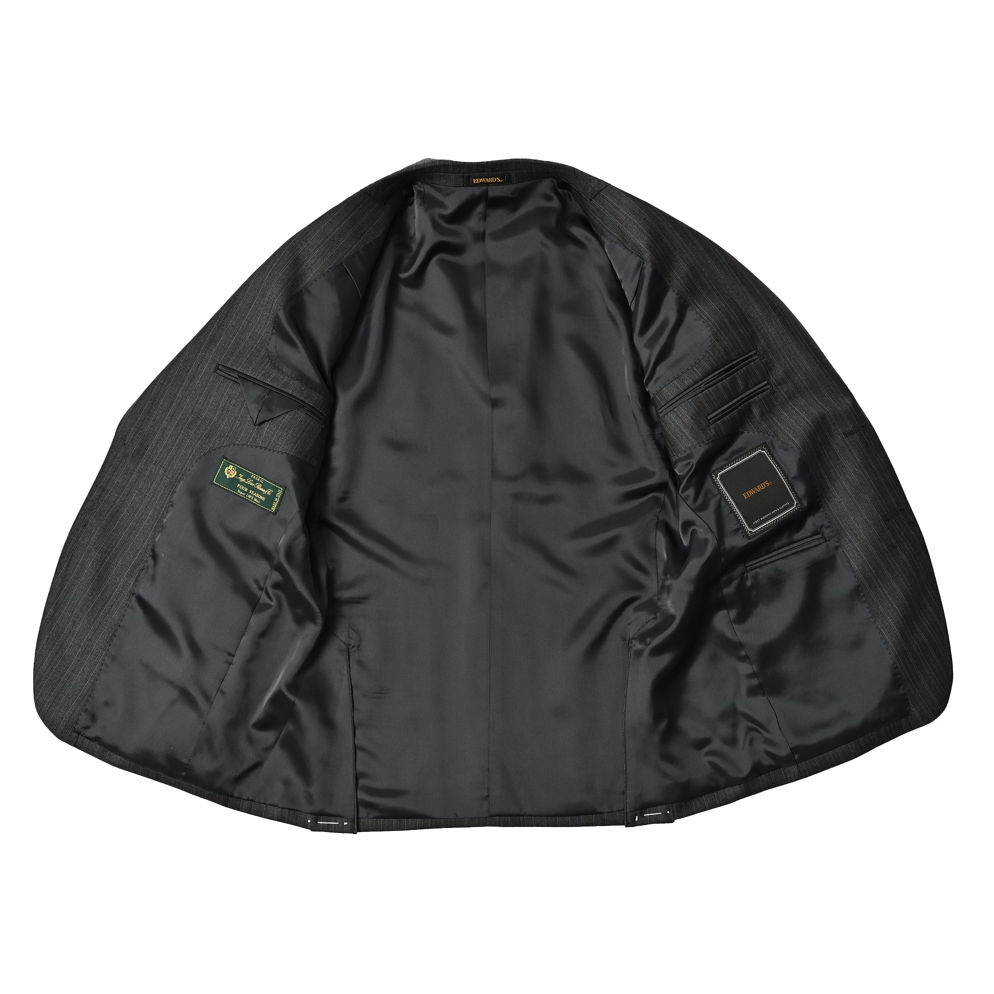 Loro Piana(ロロ・ピアーナ) FOUR SEASON Super130'S ウールスーツ 1タック ストライプ / チャコールグレー / AB体,BB体 / GS-600-A