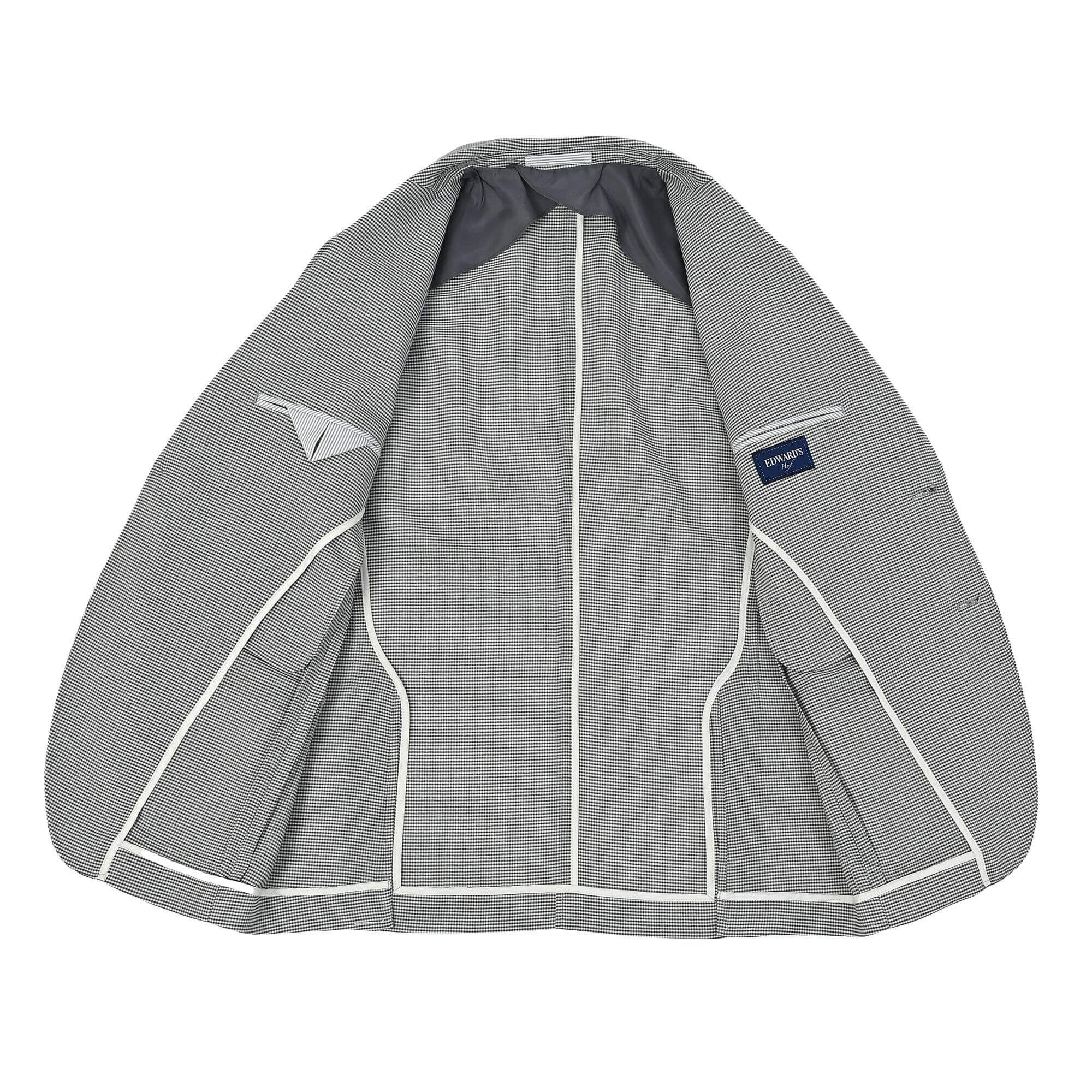 カラミ織 ストレッチ ライトウェイト ジャケット マイクロチェック グレー HJ-574-B