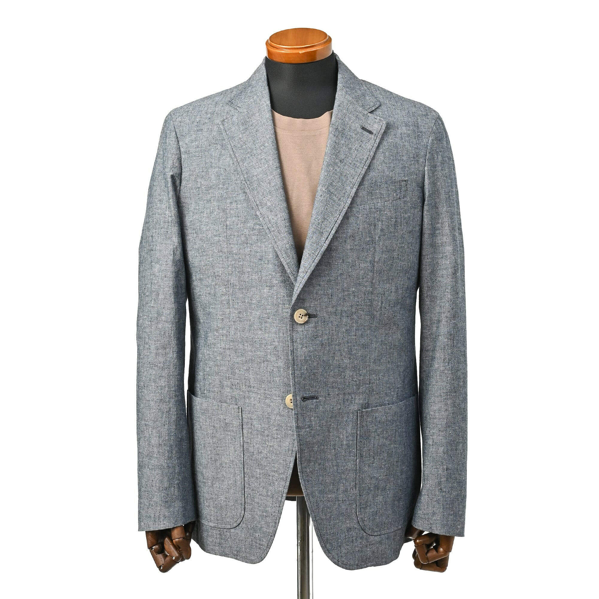 リネンコットン ライトウェイト ジャケット ブルー HJ-576-E