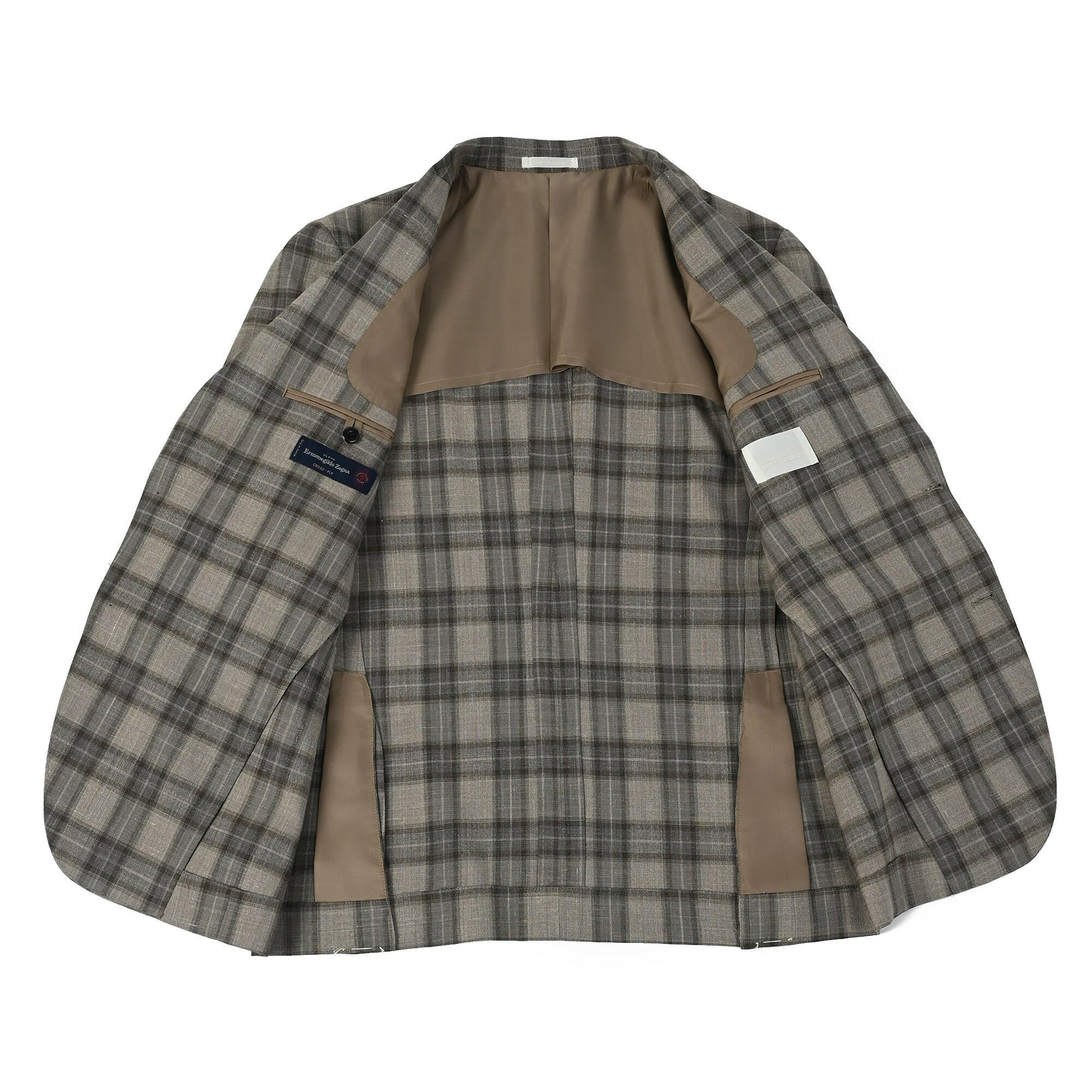 Ermenegildo Zegna(エルメネジルド ゼニア)CROSS PLY ジャケット タータンチェック / ライトグレー / AB体.