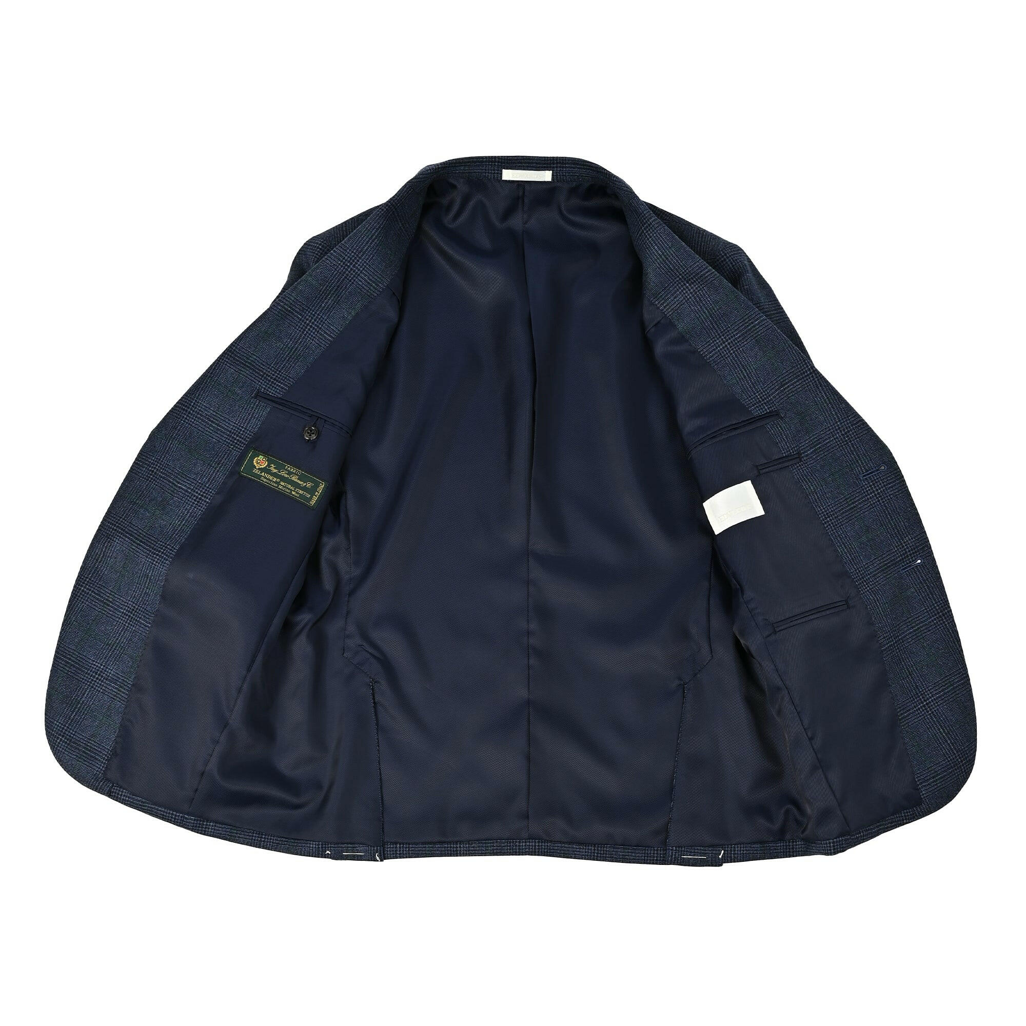 EDWARD'S - LORO PIANA (ロロ・ピアーナ) ZELANDER ウール テーラードジャケット シャドーチェック/ ブルー / AB体,BB体.