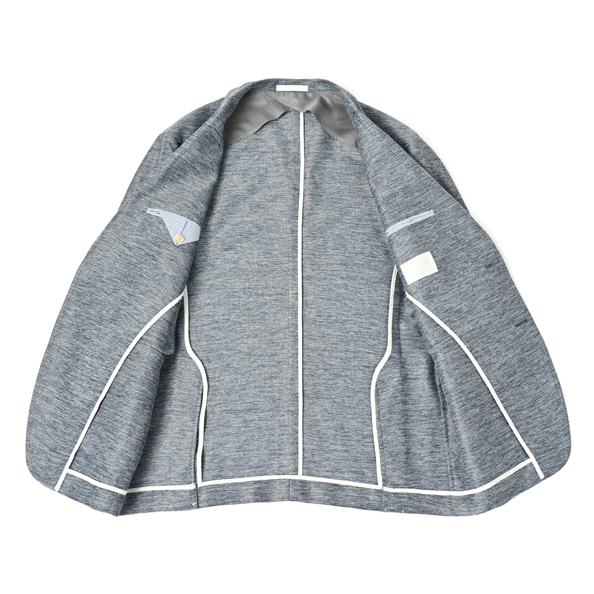 カラミ織 ストレッチ ライトウェイト ジャケット インクブルー J-702-E