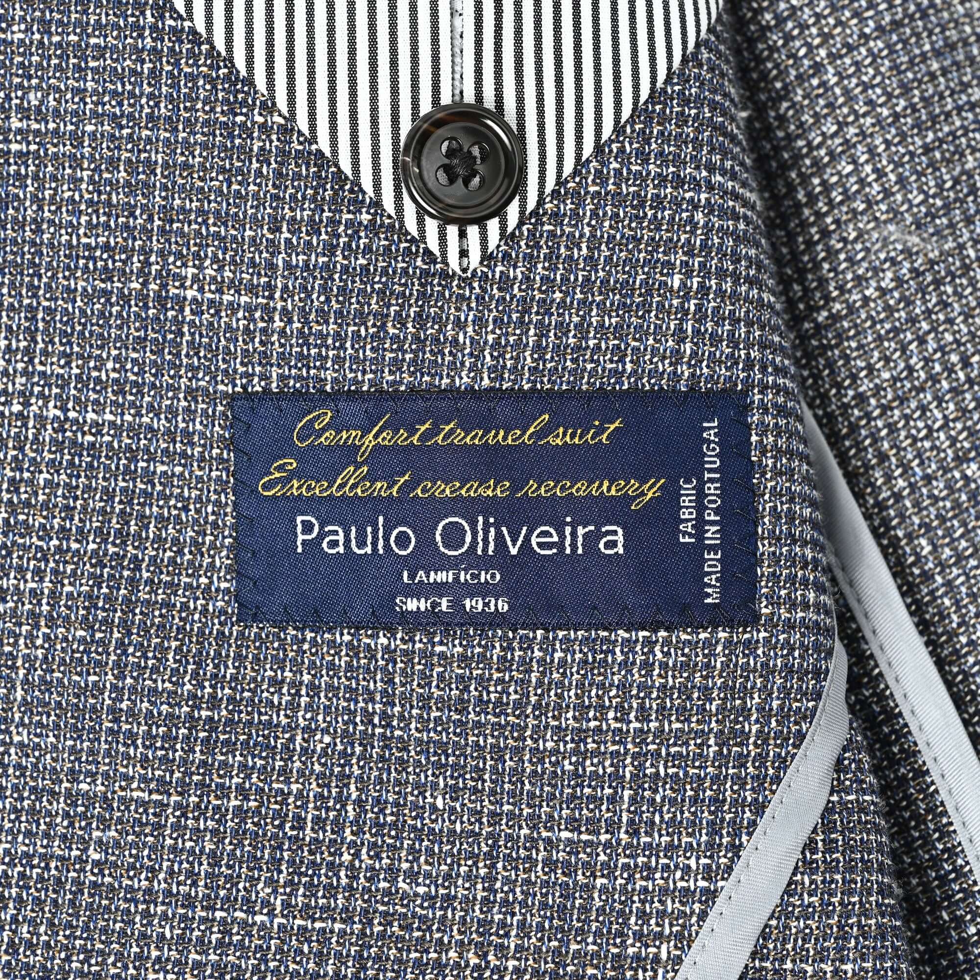 Paulo de Oliveira BASKET ウール リネン混 ストレッチ ライトウェイト ジャケット ダークブラウン J-704-G