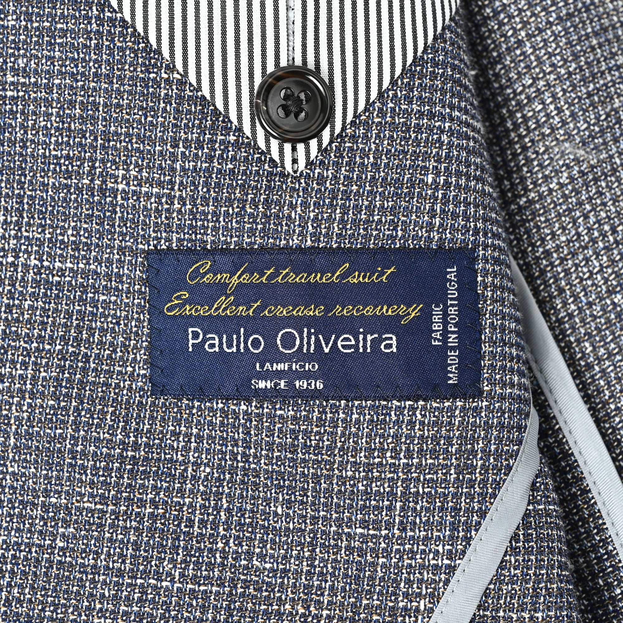 Paulo de Oliveira BASKET ウール リネン混 ストレッチ ライトウェイト ジャケット ダークブラウン J-704-G