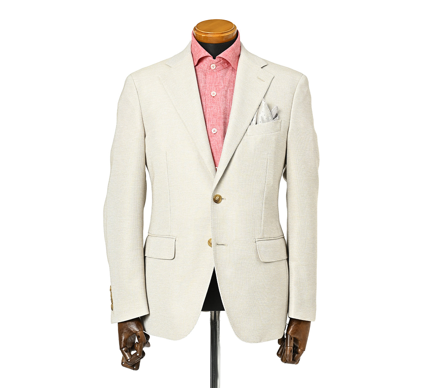 【一部店舗商品】カラミ織 ストレッチ ライトウェイトジャケット ベージュ J-720-H