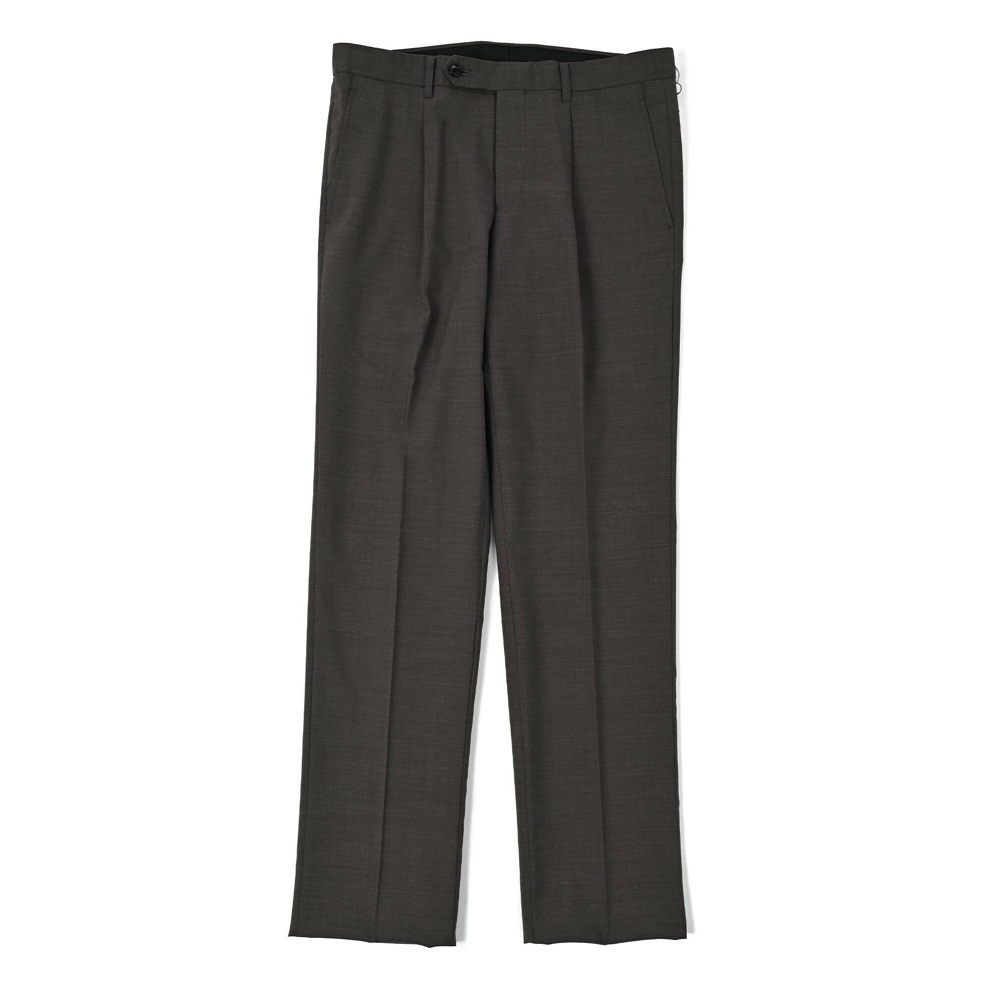 1タック ウールブレンド ウォッシャブル ナチュラルストレッチ スラックス / 82~97.
