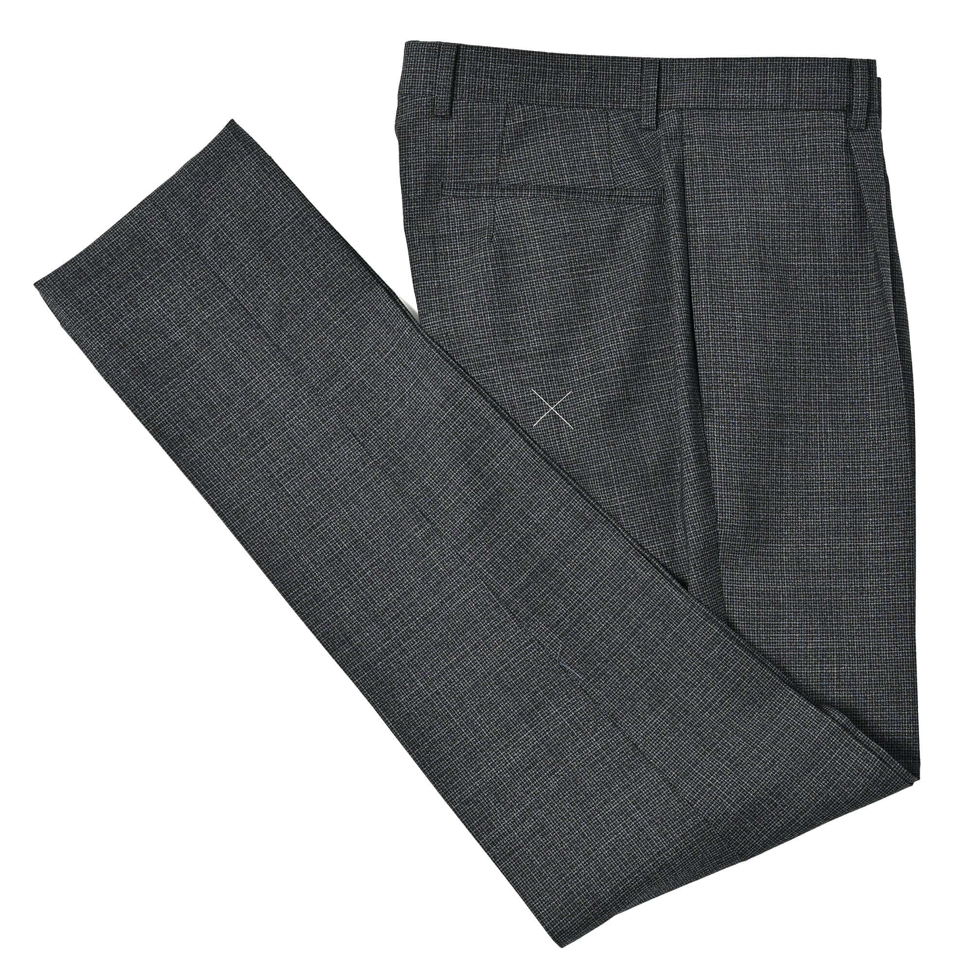 サマーウール ドライタッチ 1タック スーツ マイクロチェック ミディアムグレー S-701-B