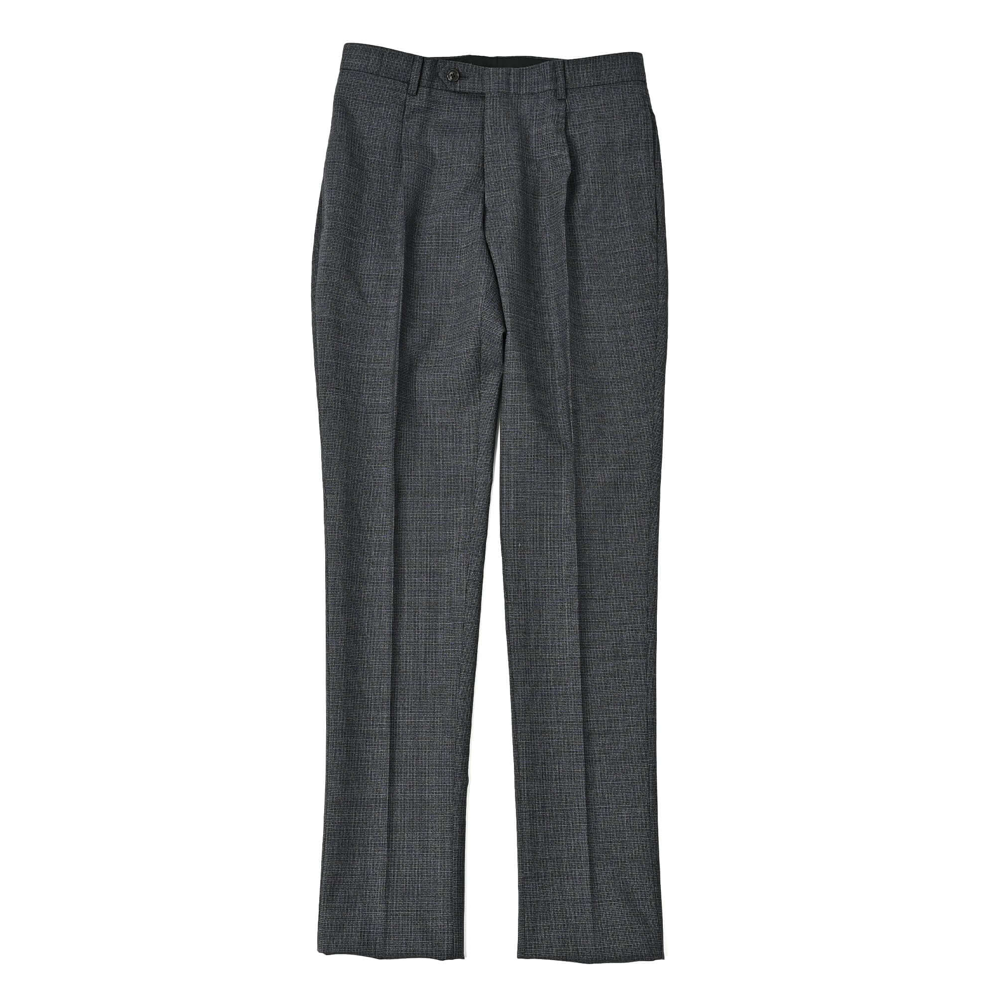 サマーウール ドライタッチ 1タック スーツ マイクロチェック ミディアムグレー S-701-B