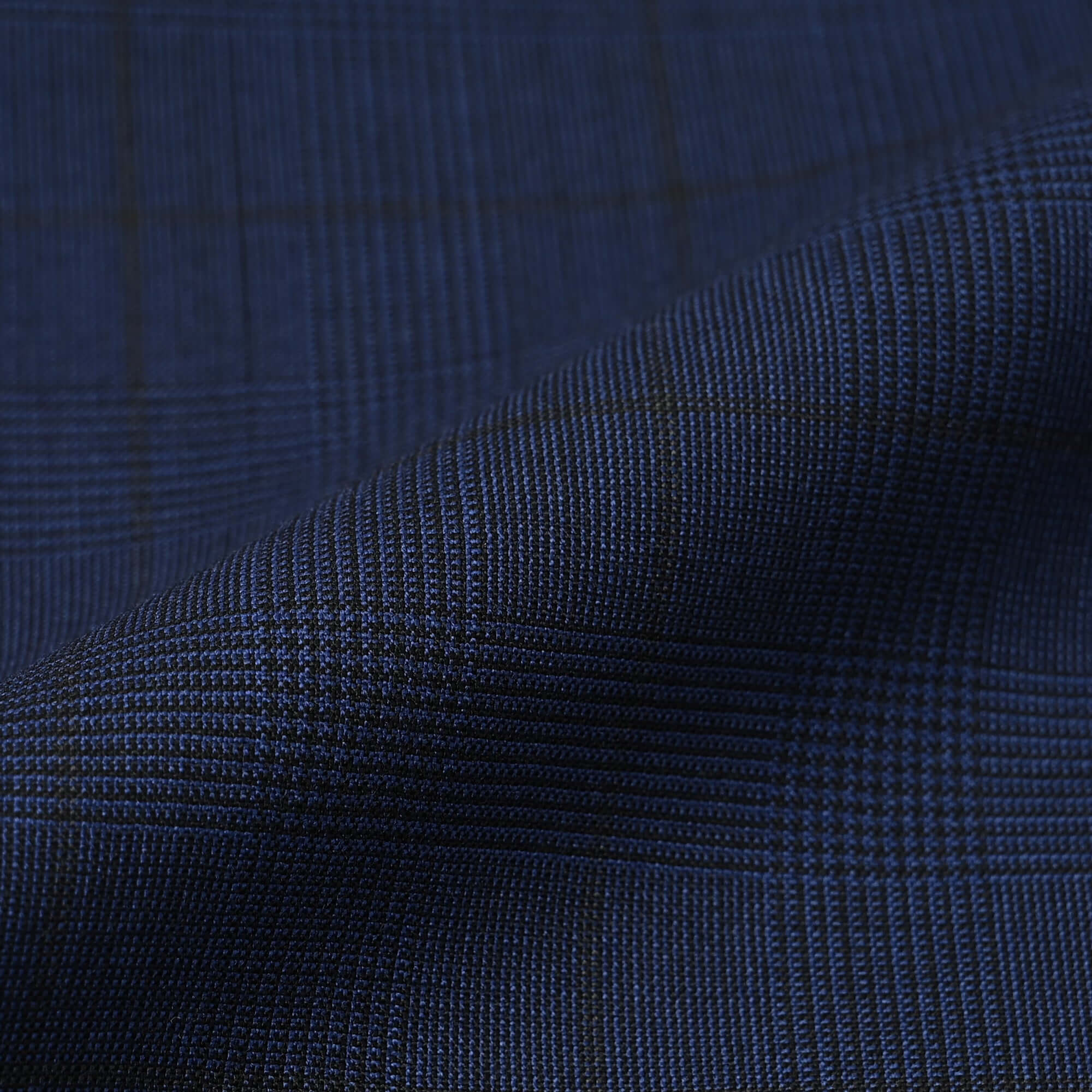 Super100'S ウール 1タック スーツ グレンチェック インクブルー S-702-E