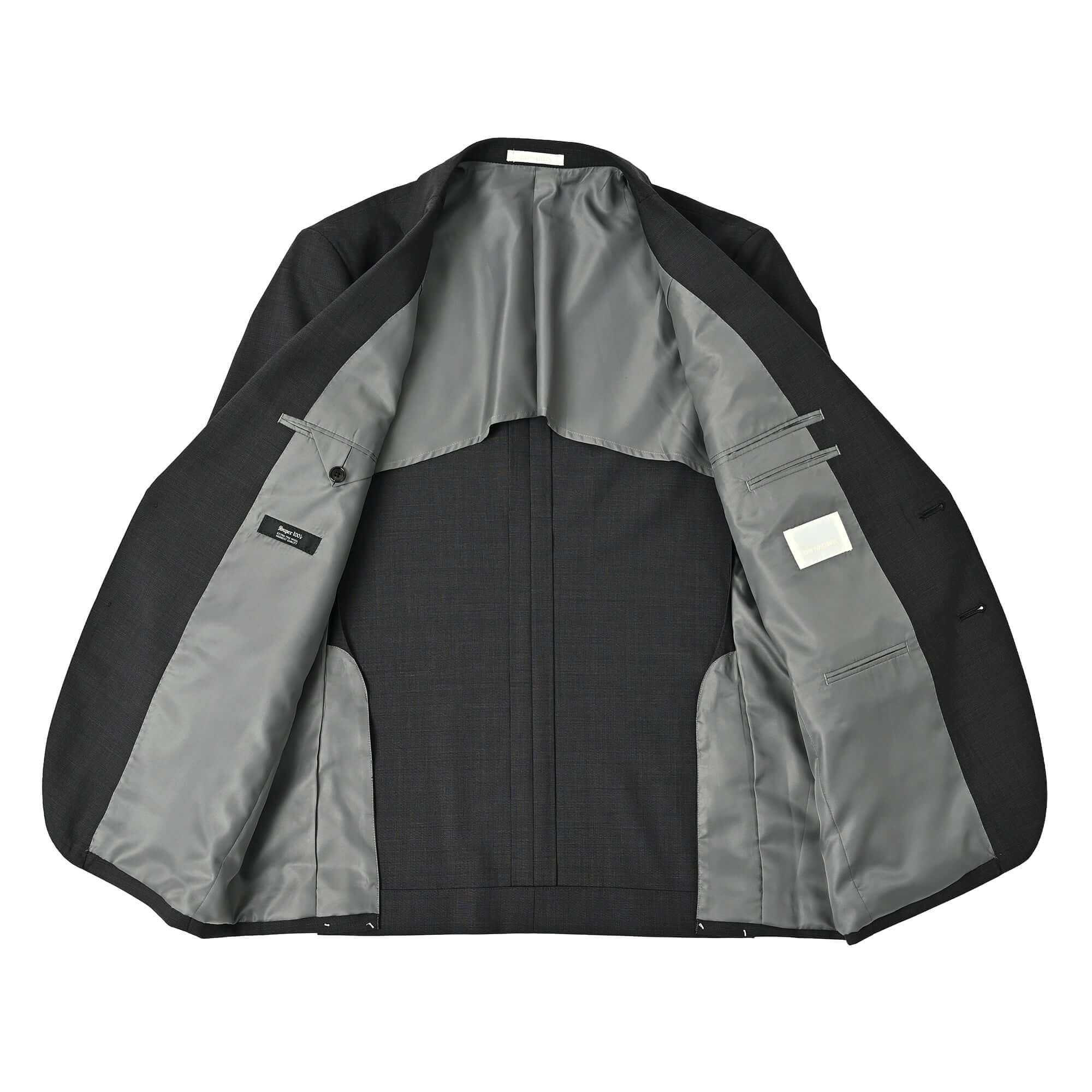 Super100'S ウール ツーパンツスーツ チャコールグレー S-710-A