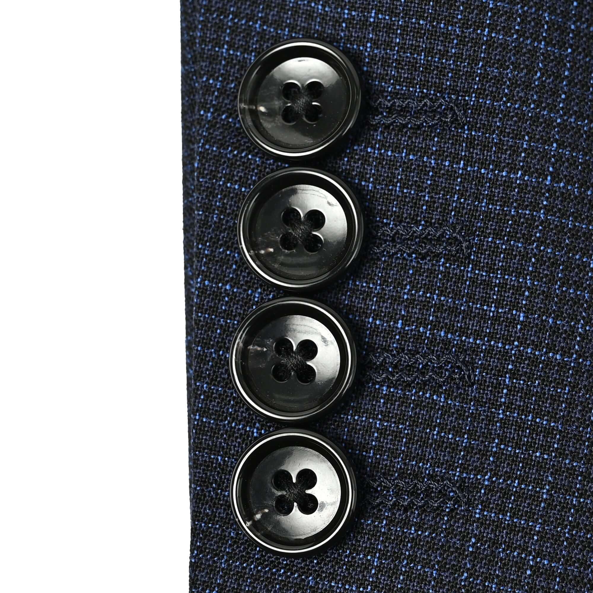 サマーウール ツーパンツスーツ マイクロチェック インクブルー S-711-E