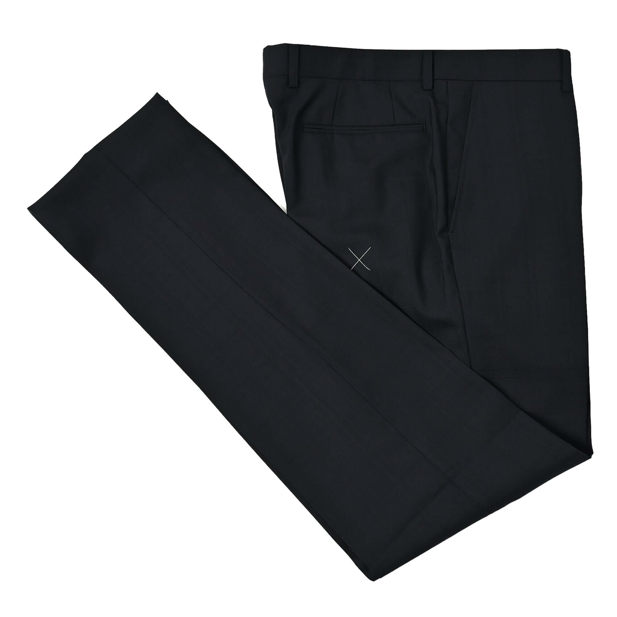 【ツーパンツ】ウール スーツ シャドーチェックダークネイビー S-712-D