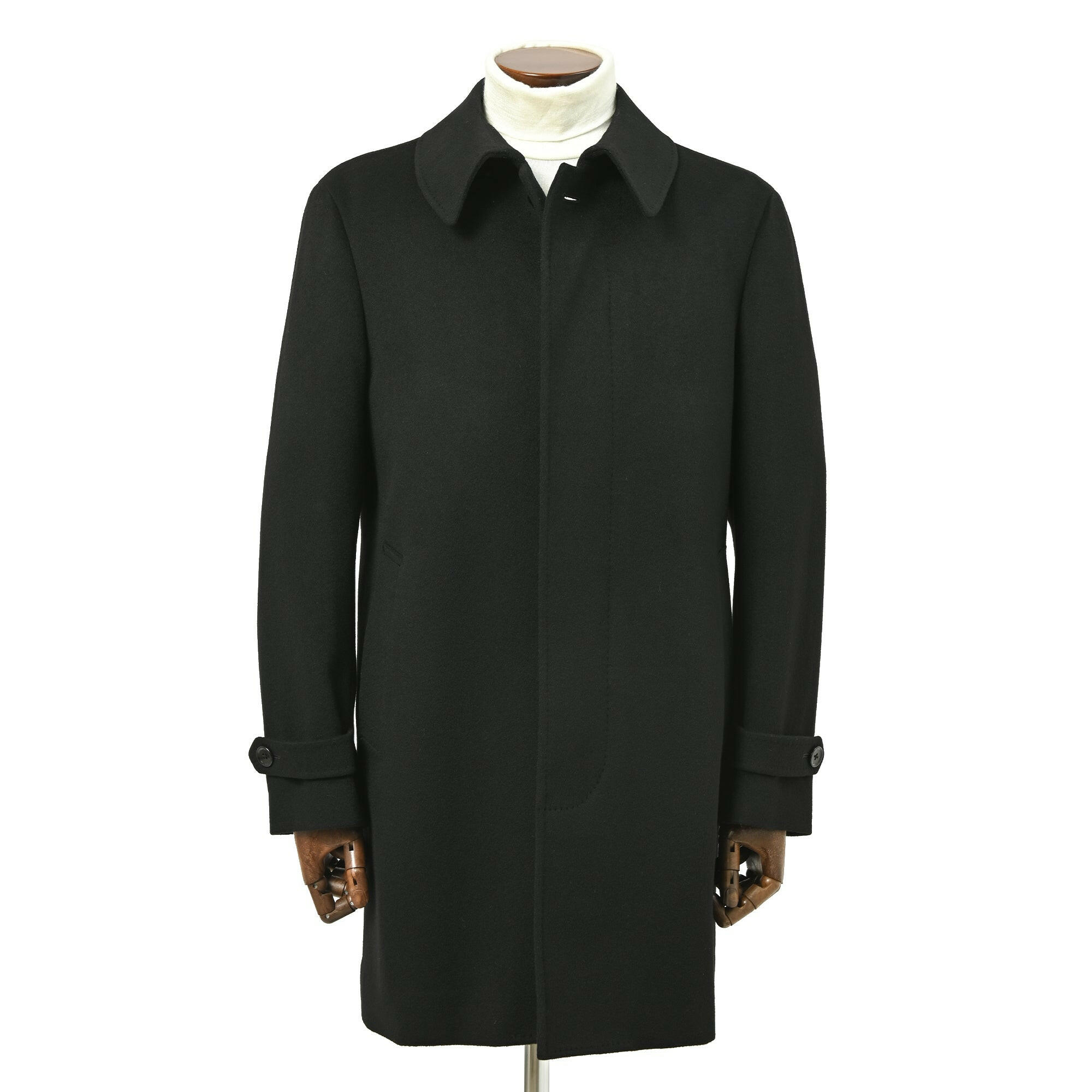 MTR ピュアカシミヤ100% ステンカラーコート ブラック W-014-X