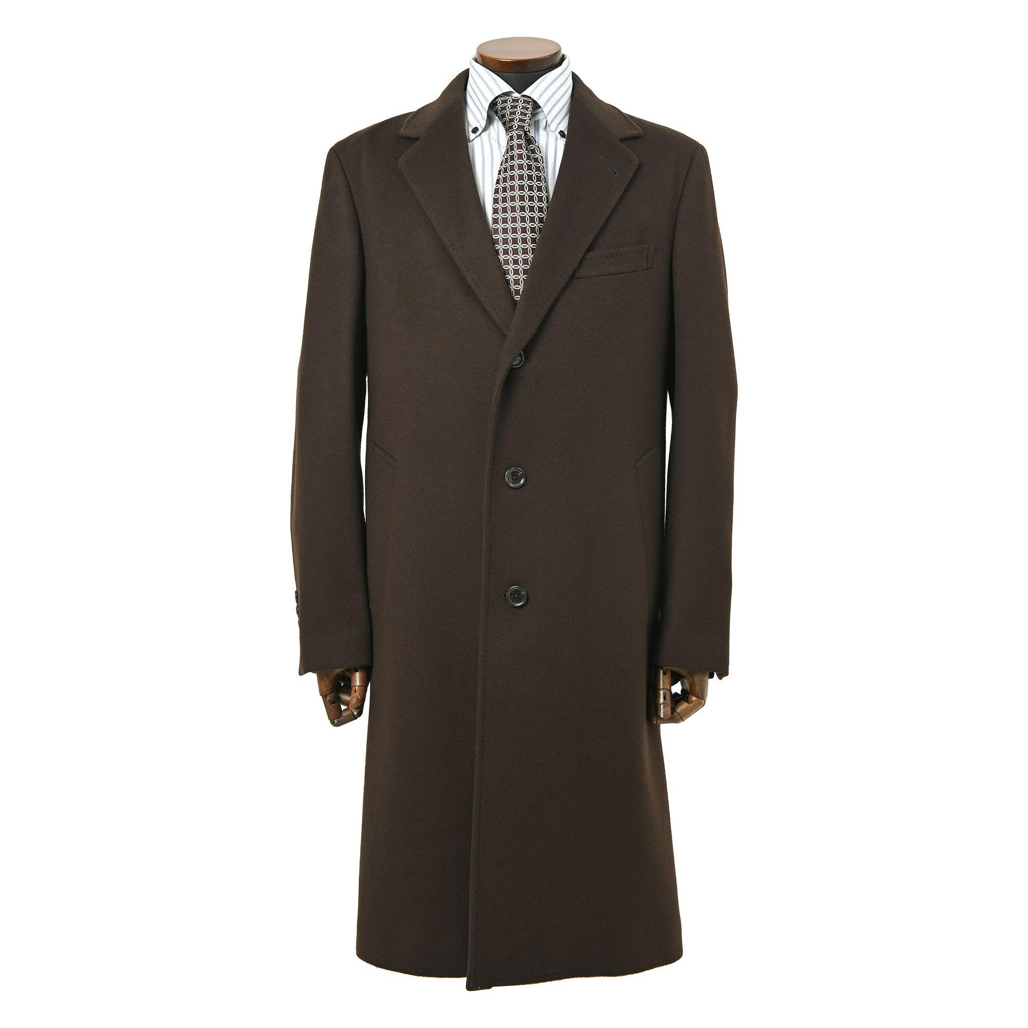 PIACENZA(ピアツェンツァ)カシミヤ チェスター フィールド コート / ブラウン / S,M,L,LL/23aw.