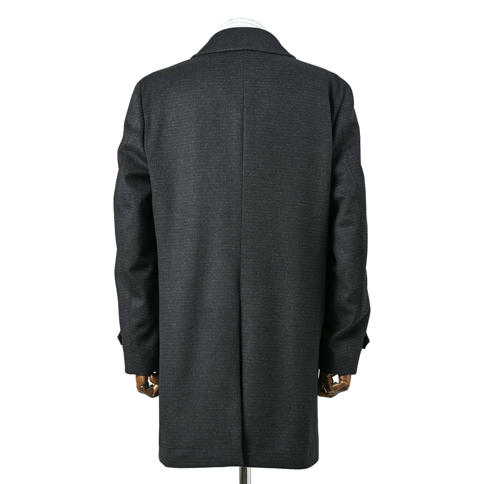 EDWARD'S - SUPER120'S ウール カシミヤ ステンカラーコート / ダークネイビー / S,M,L,LL,XL/w-203.