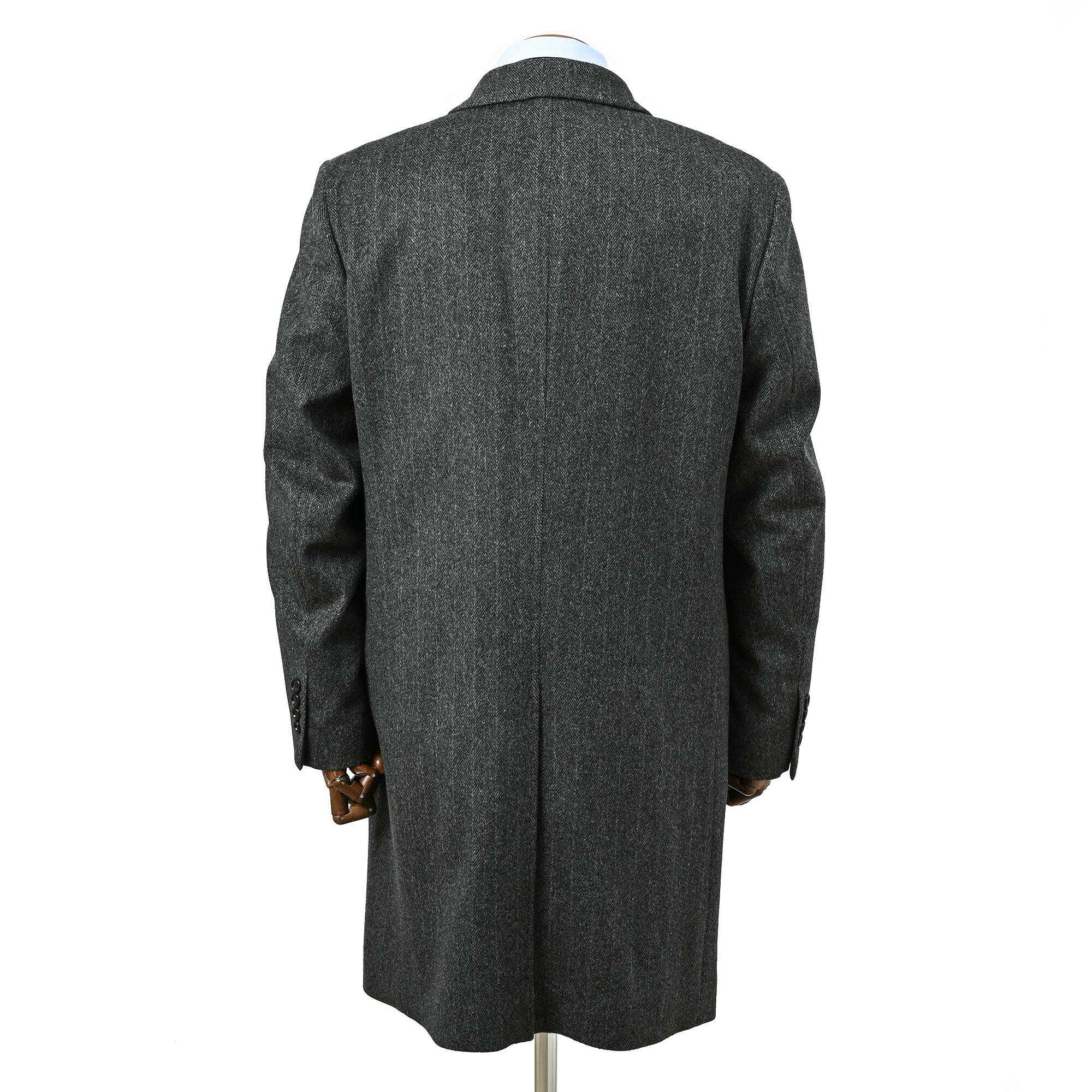 EDWARD'S - SUPER120'S ウール カシミヤ チェスターフィールドコート / ブルー / S,M,L,LL,XL.