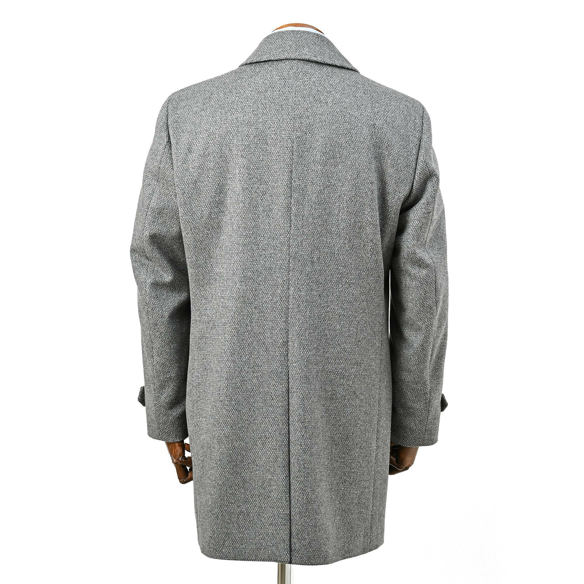 SUPER120'S ウール アンゴラ ステンカラー コート / グレー / S,M,L,LL,XL.