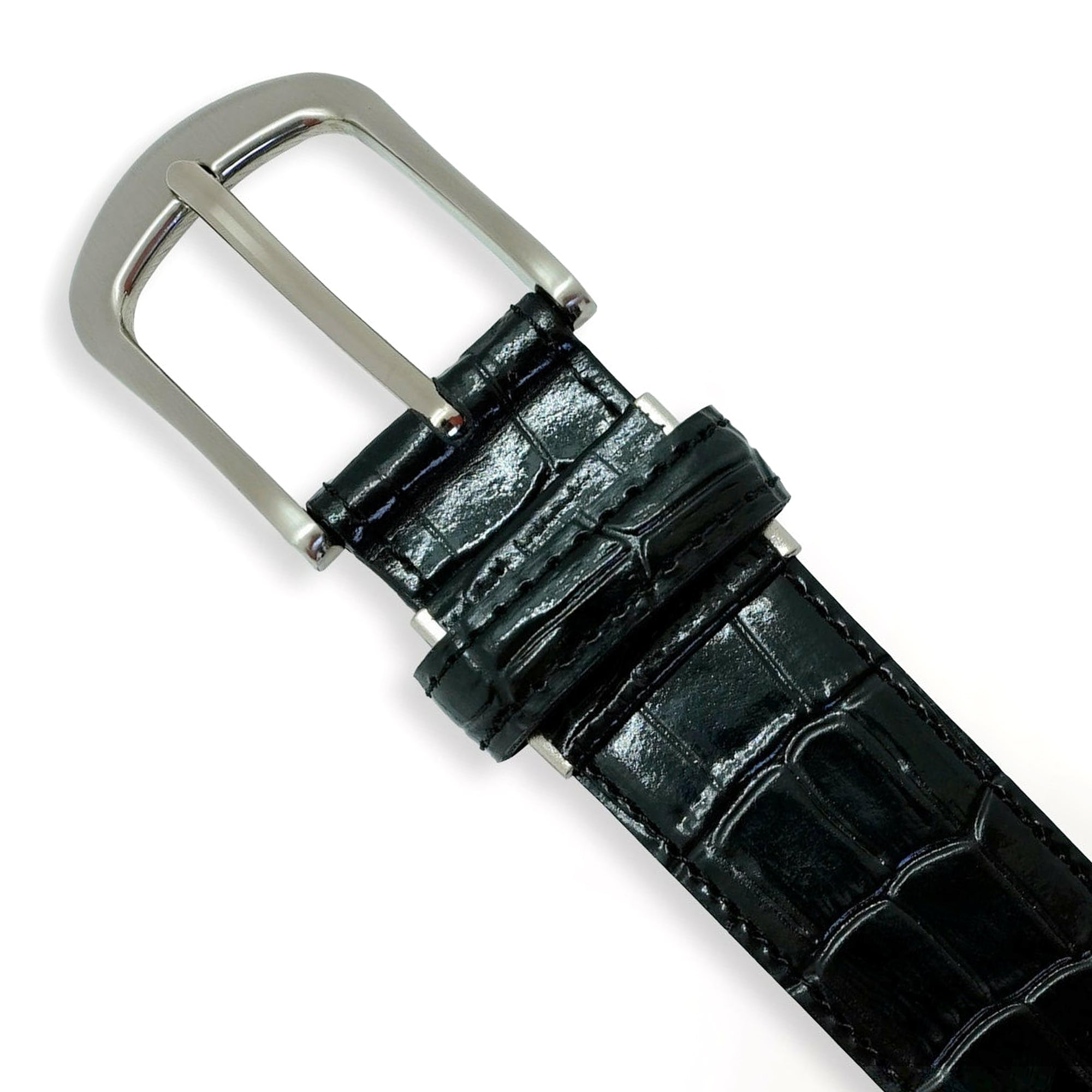 クロコダイル レザー ベルト / ブラック