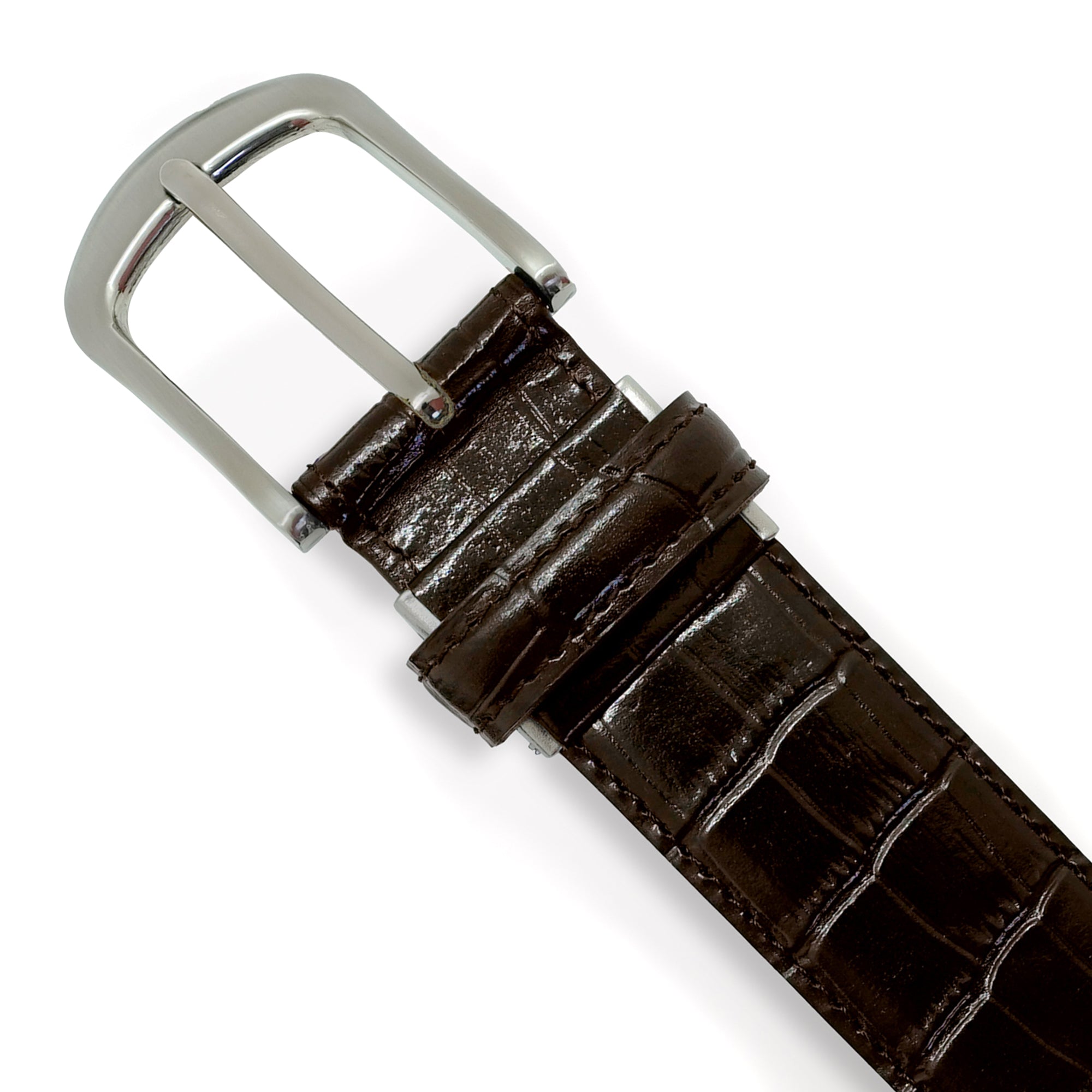 クロコダイル レザー ベルト / ブラウン