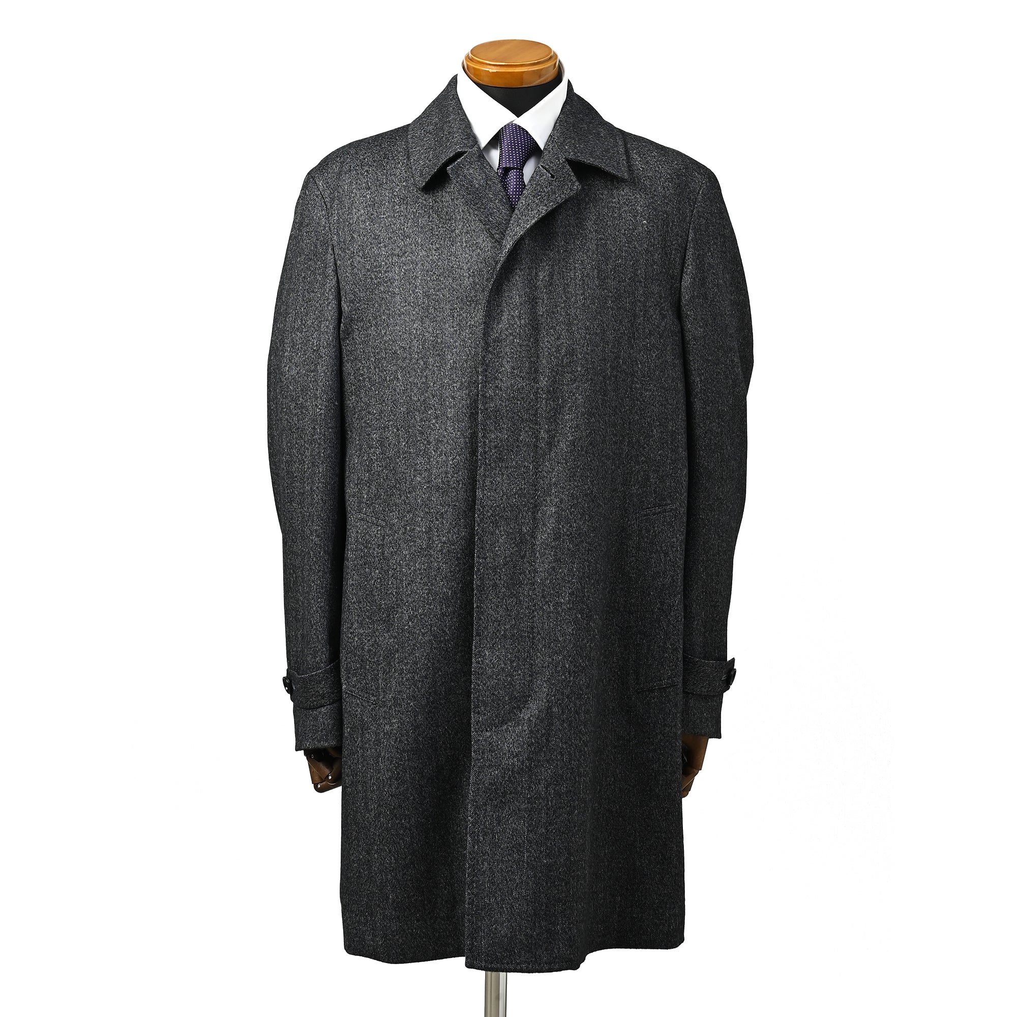 アルパカ ステンカラーコート インクブルー W-603-E