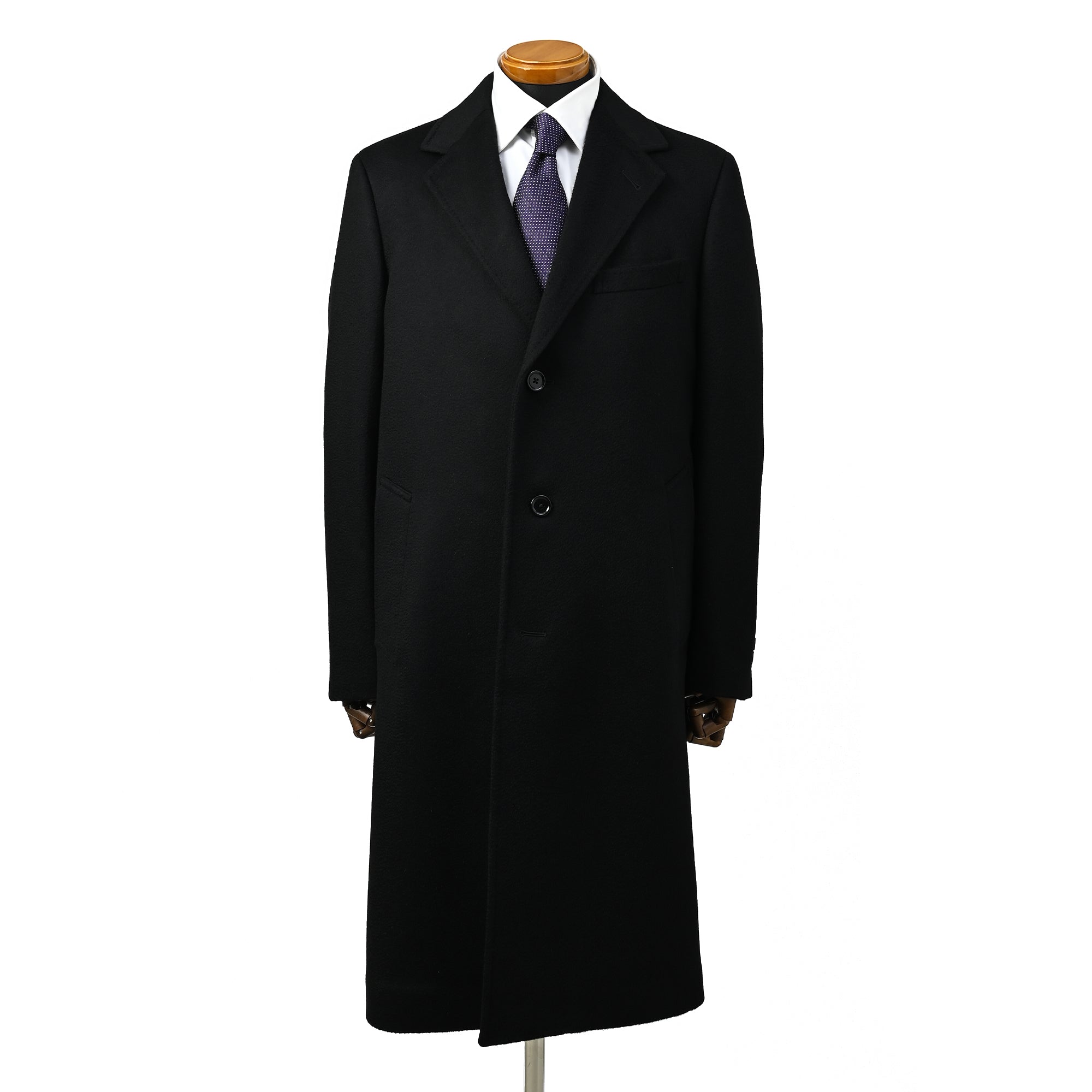 Ermenegildo Zegna ピュアカシミヤ100% チェスタコート ブラック W-612-X