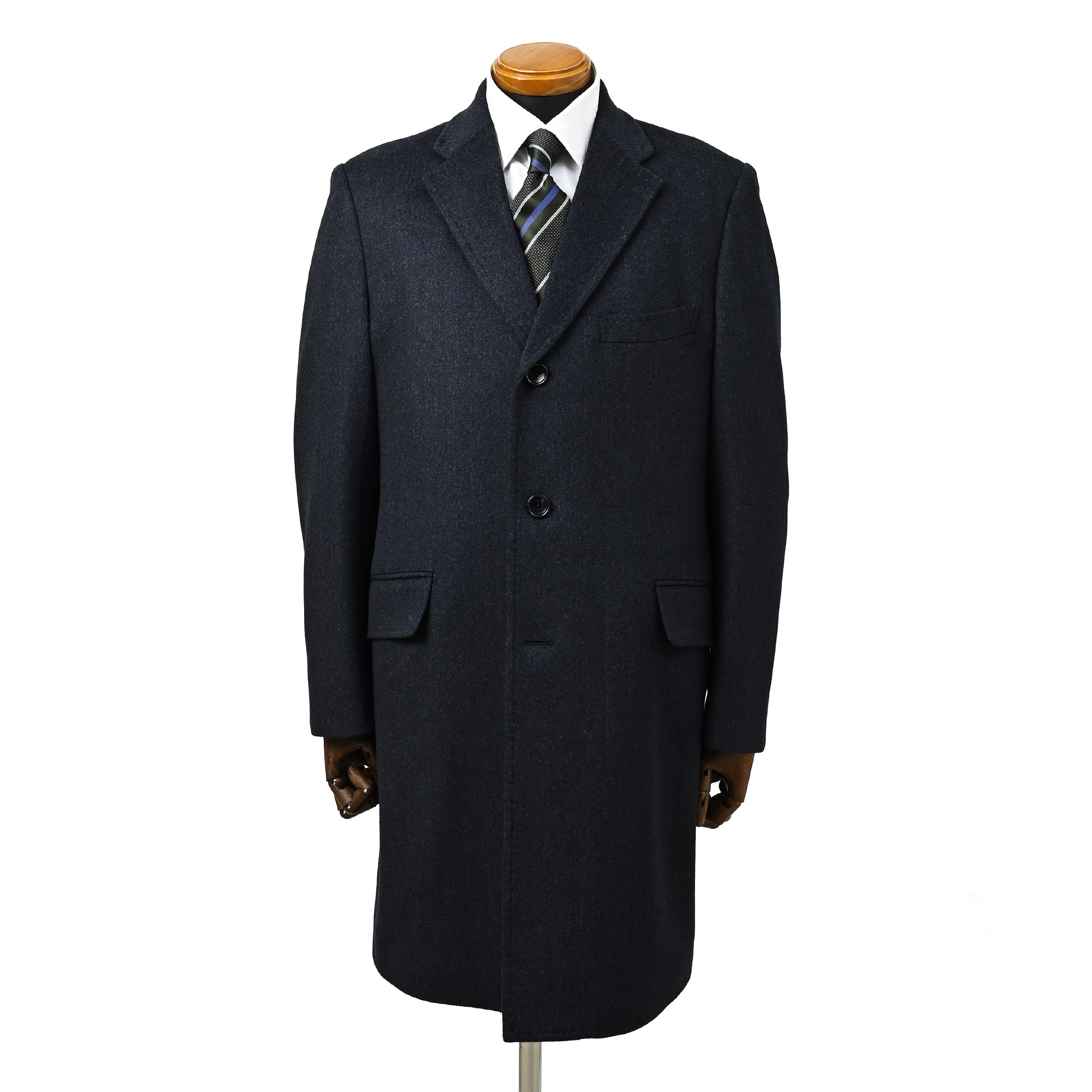 ウールアンゴラブレンド Super120'S チェスターコート インクブルー W