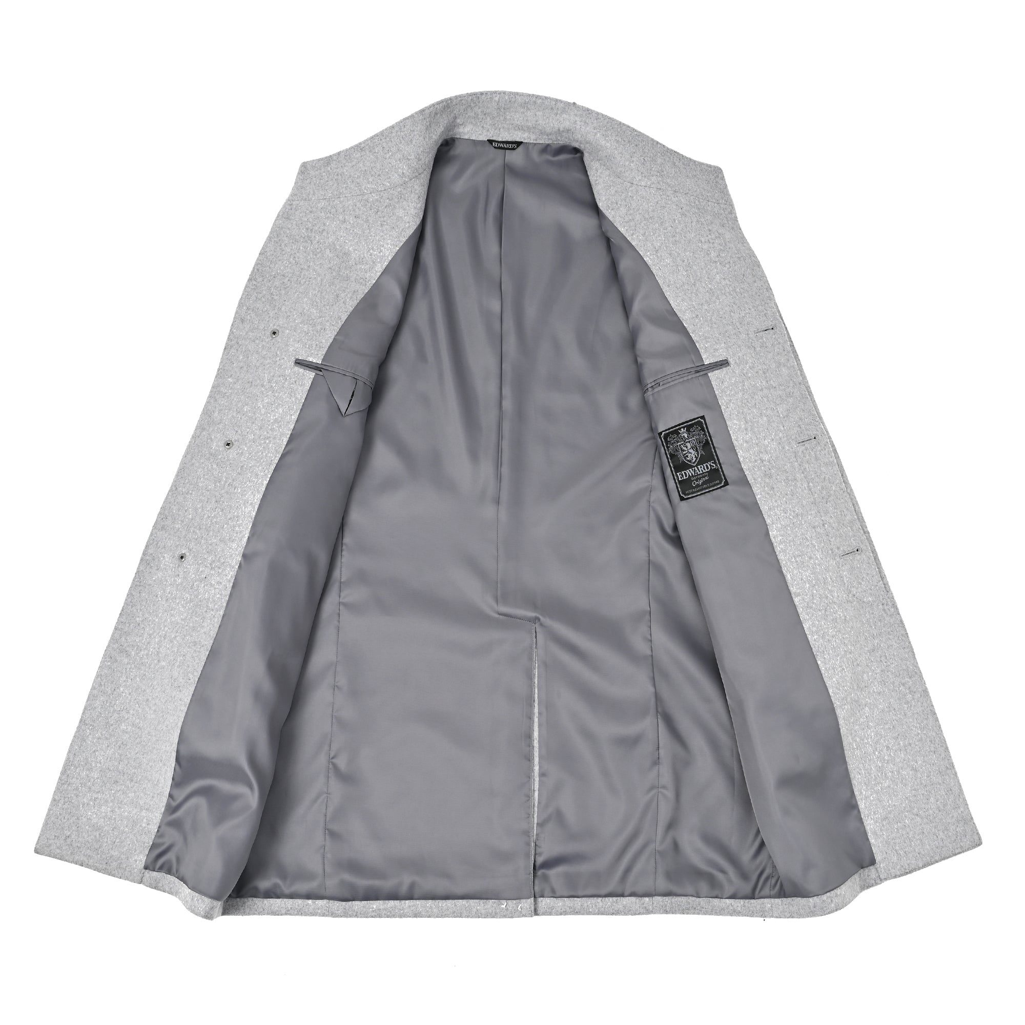 ウールカシミヤブレンド Super120'S スタンドカラーコート ミディアムグレー W-601-B