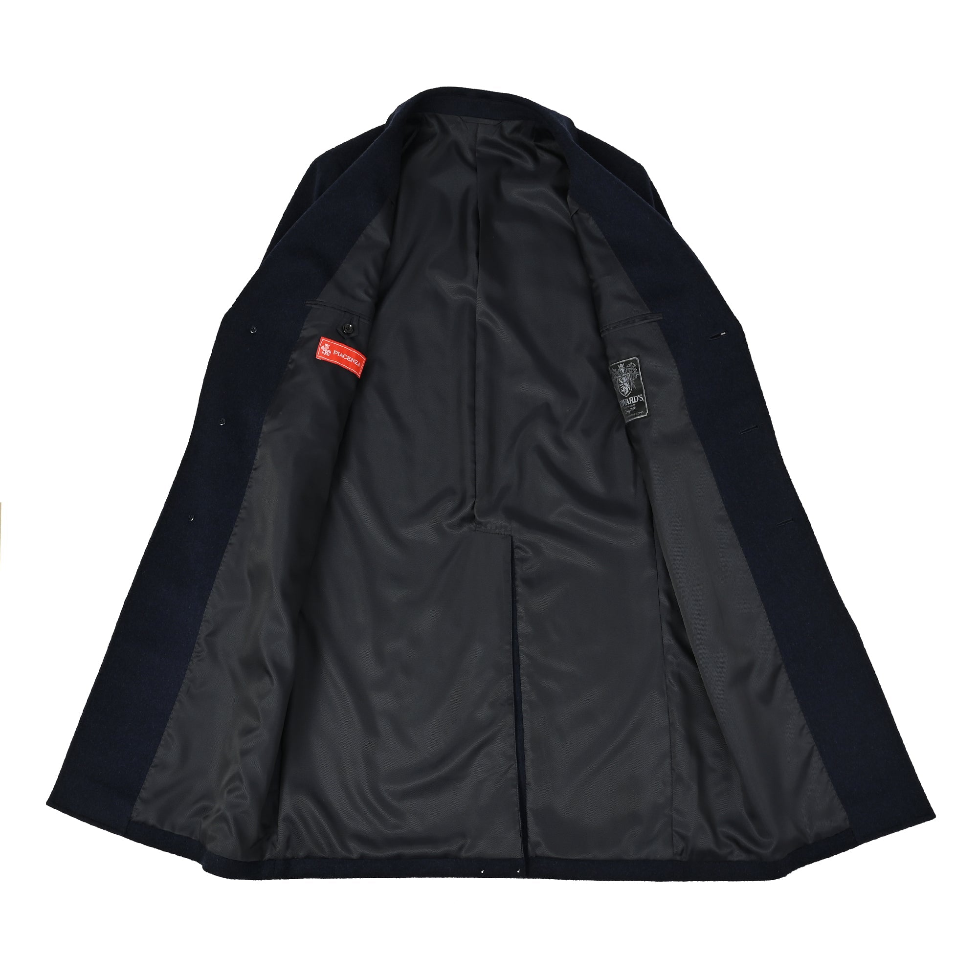 PIACENZA カシミヤ100% チェスターコート ブルー W-611-E｜EDWARD'S