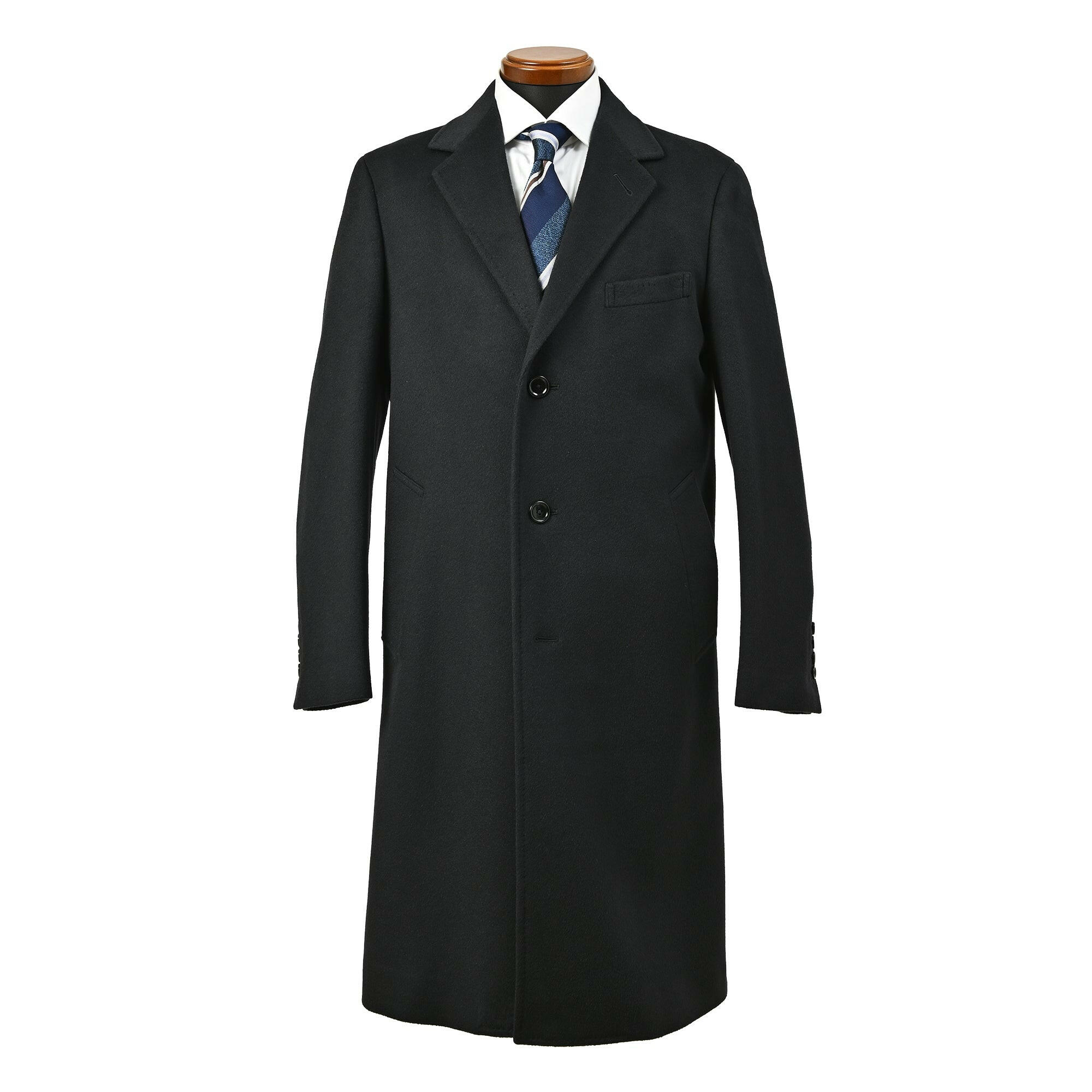 Ermenegildo Zegna（エルメネジルド ゼニア）カシミヤ チェスター フィールド コート / ネイビー / S,M.